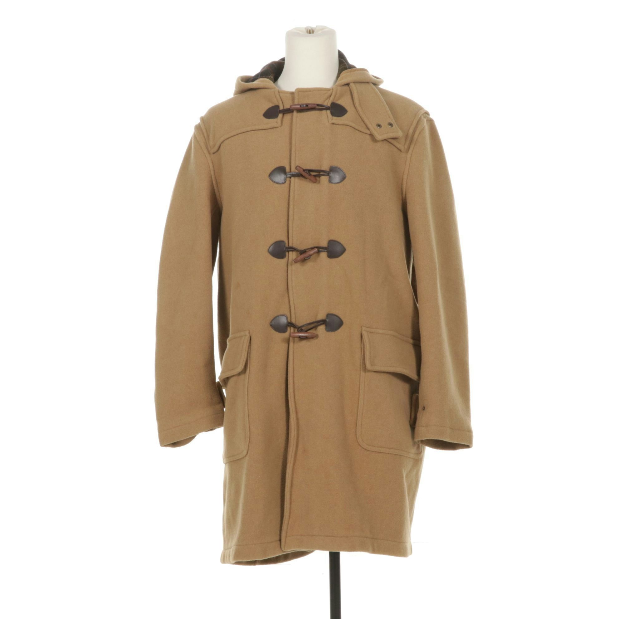 Barbour Wool Cashmere Duffel Coat with Toggle Buttons