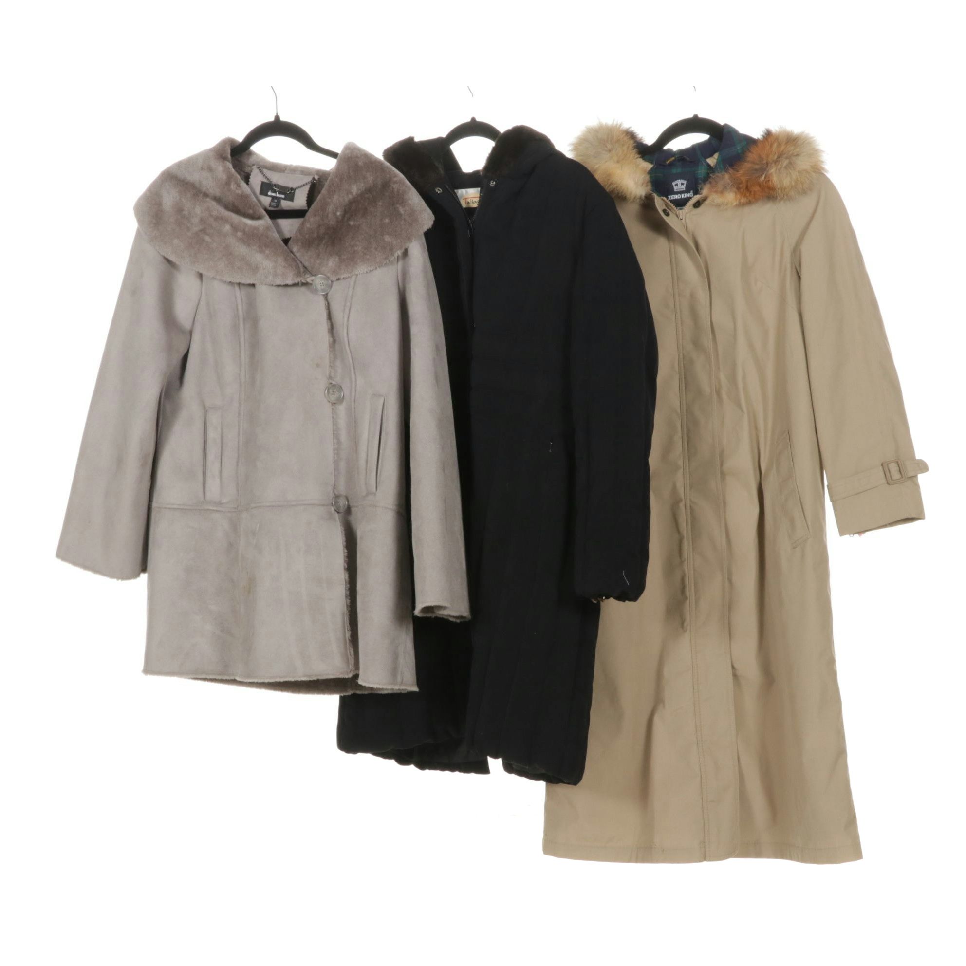 Zero King Parka with Talbots Black Quilted Coat & Dennis Basso Faux Suede Jacket