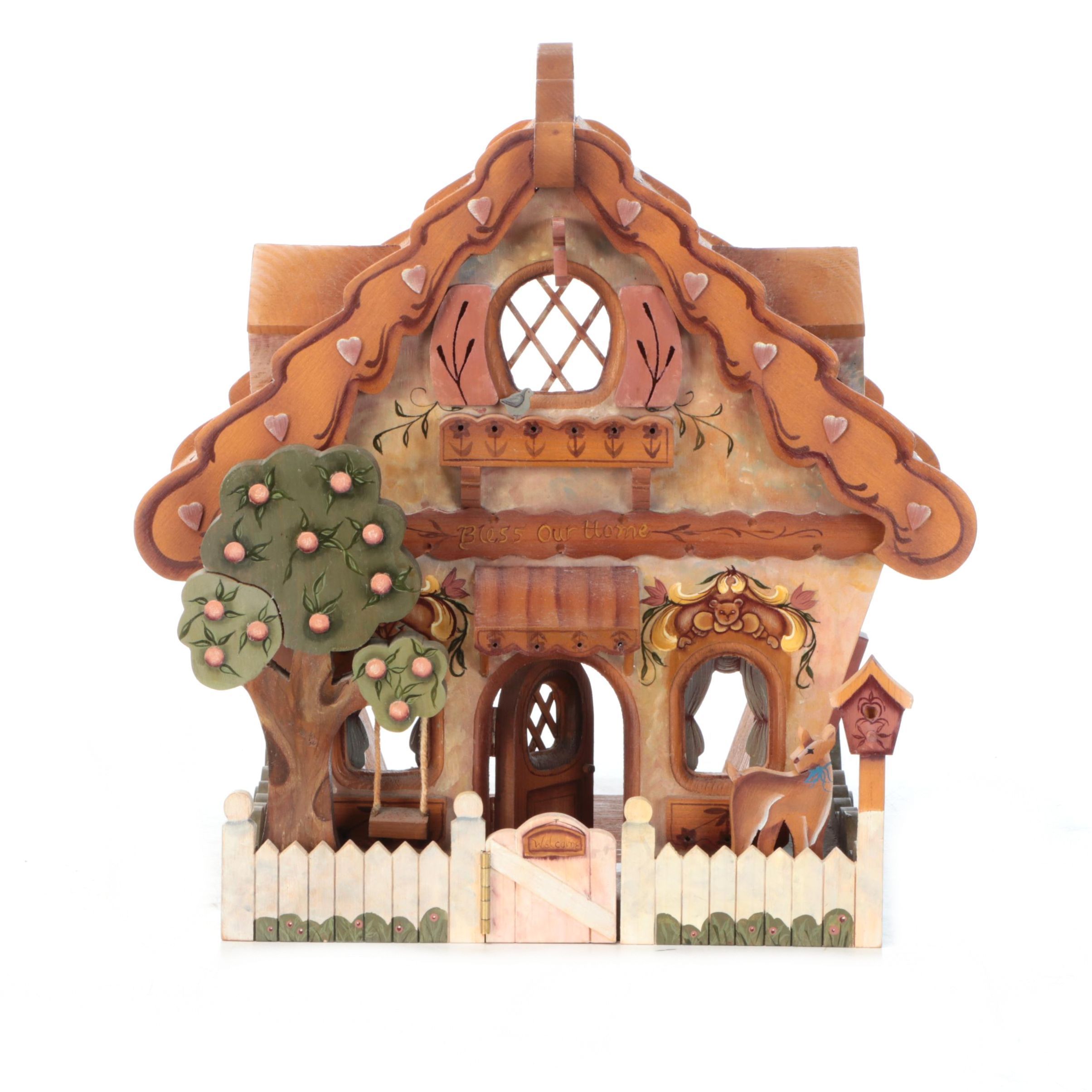 Carved Wooden Dollhouse