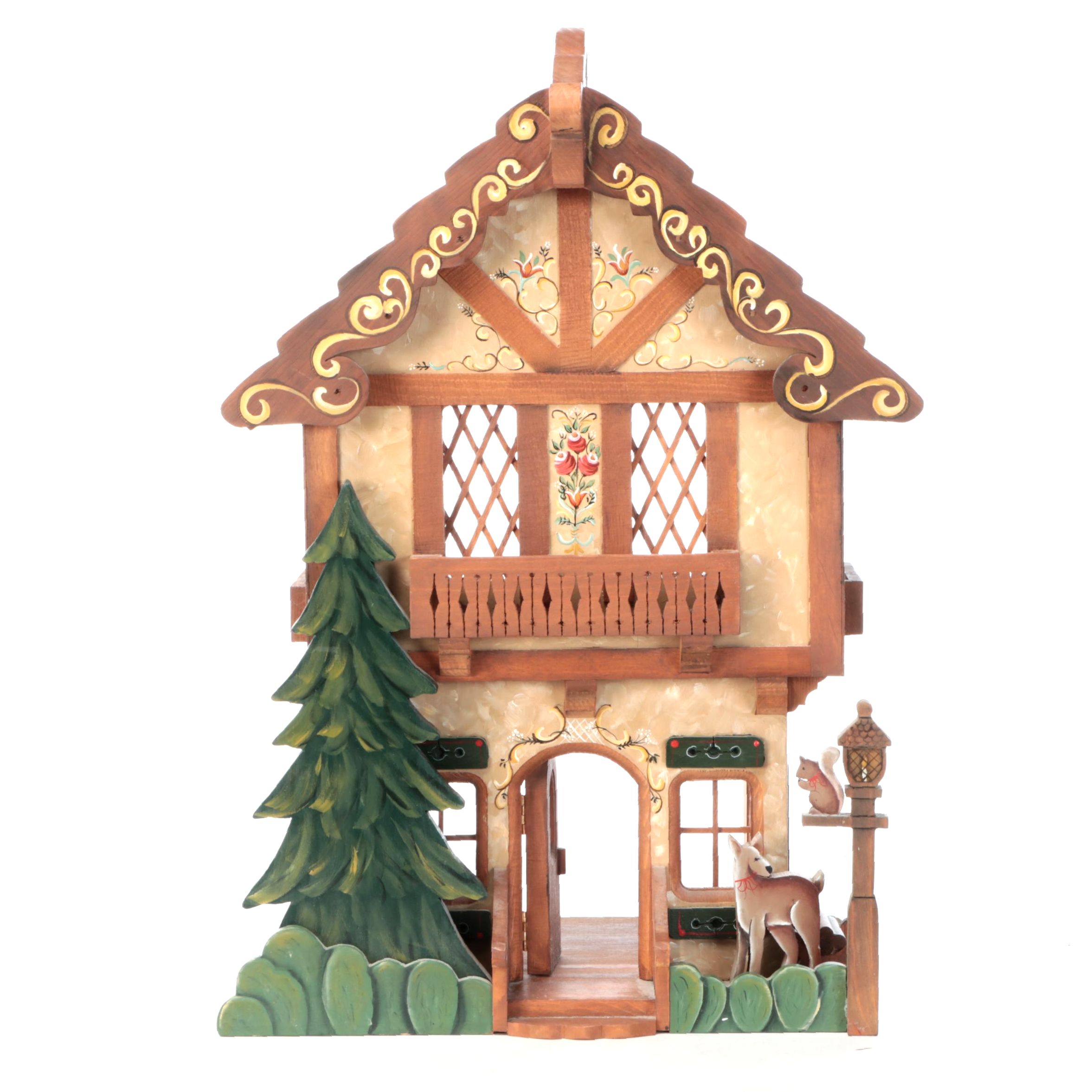 Hand-Painted Wooden Dollhouse
