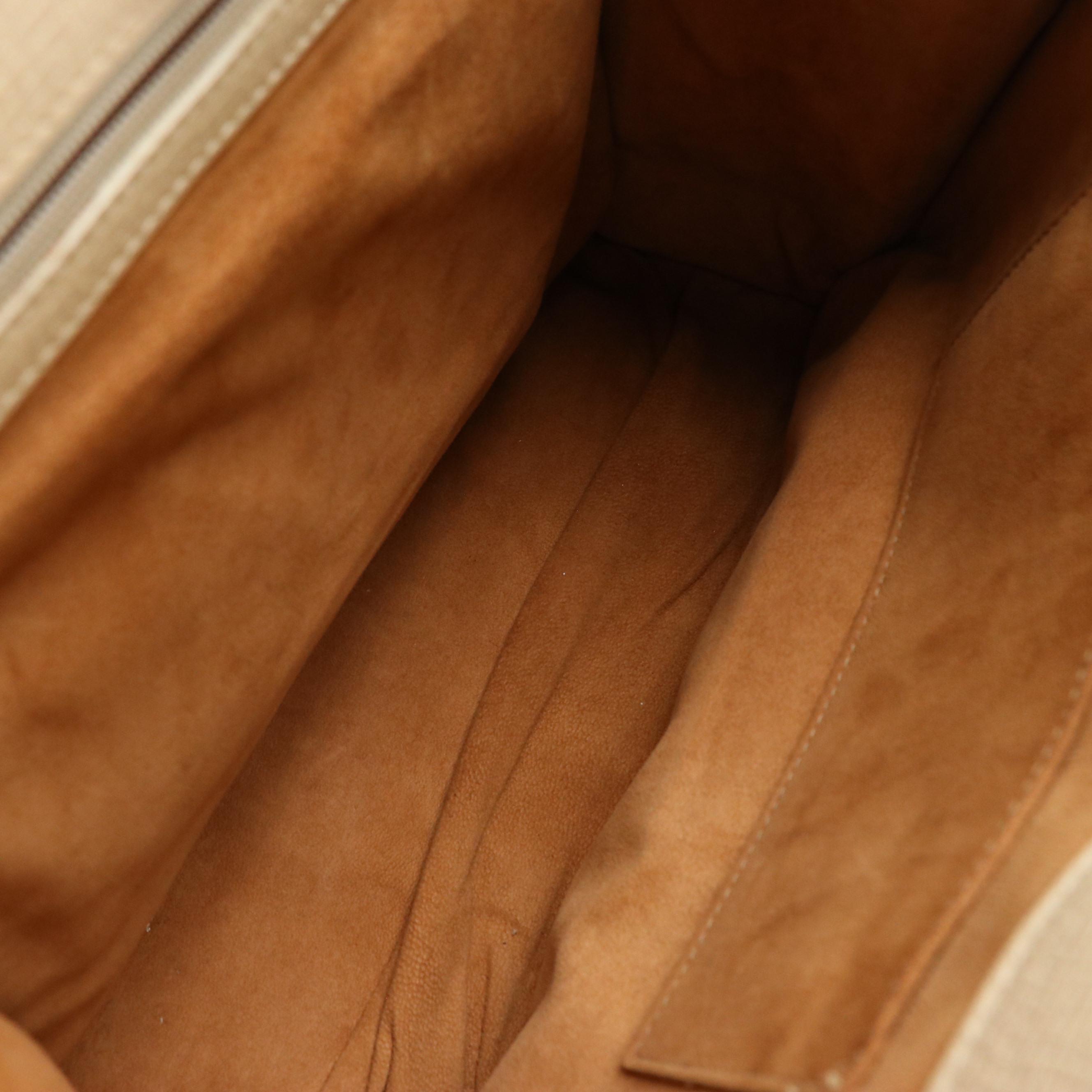 Loewe Flap-Over Shoulder Bag in Off-White Textured Leather