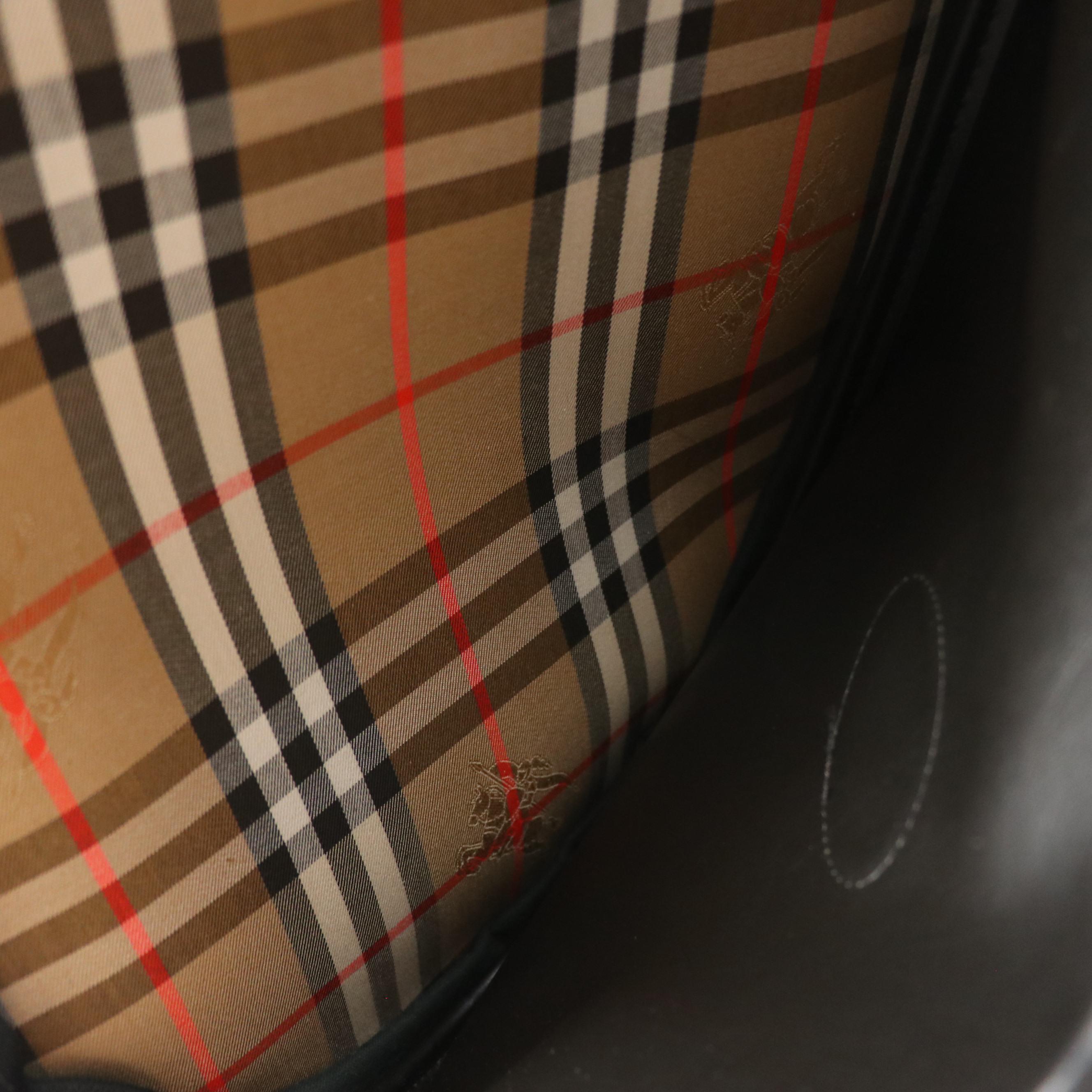 Burberrys Tennis Racket Bag in Haymarket Check Canvas and Black Leather Trim