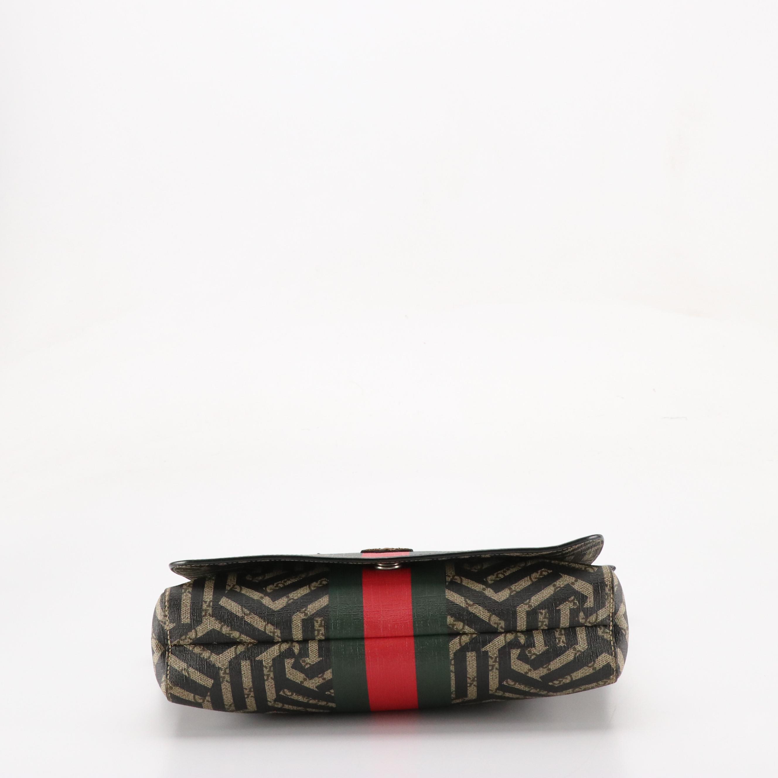 Gucci Messenger Bag in Web Striped Caledio GG Supreme Canvas with Bee Appliqué