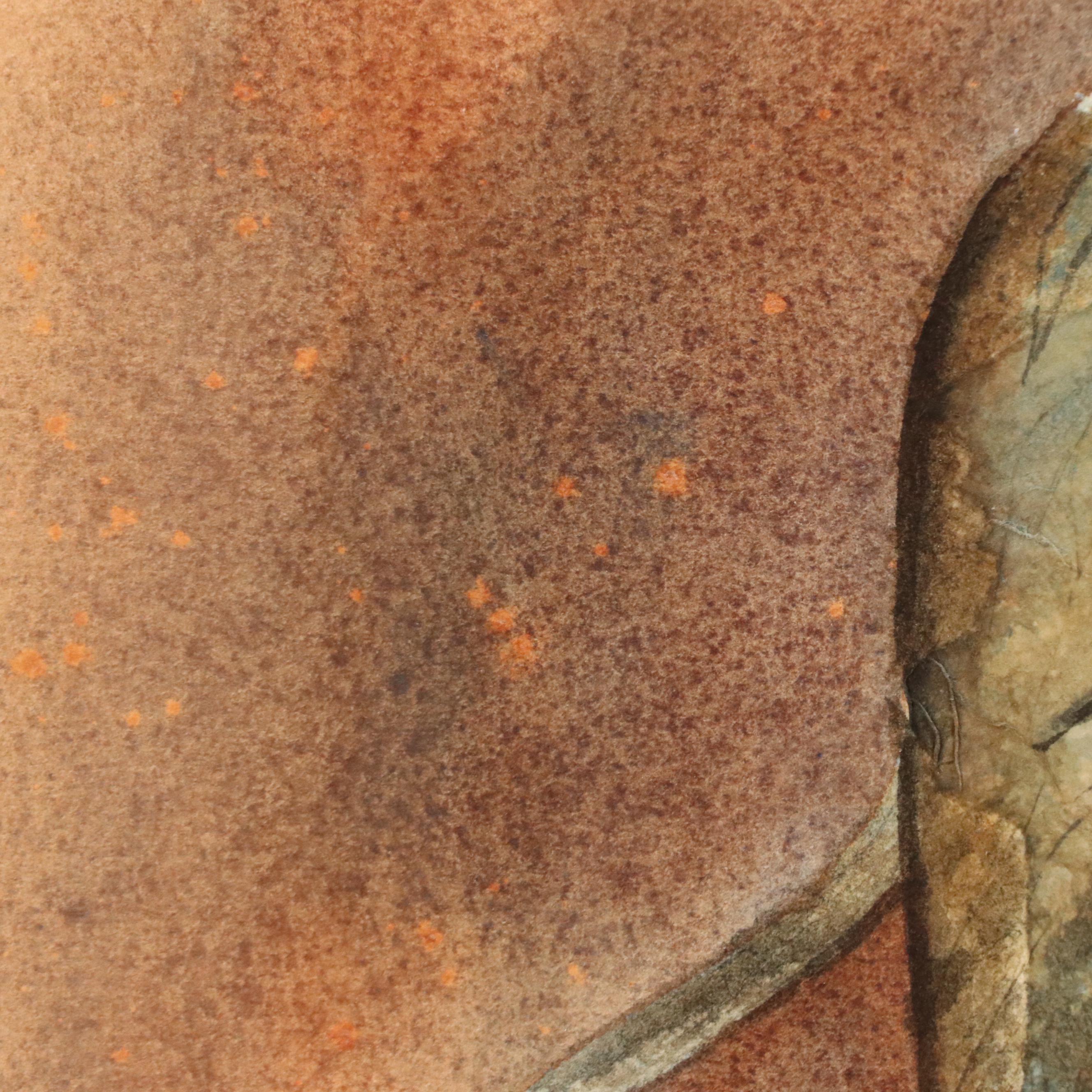 Rita Joyce Watercolor Painting of Mustached Mask, Late 20th Century