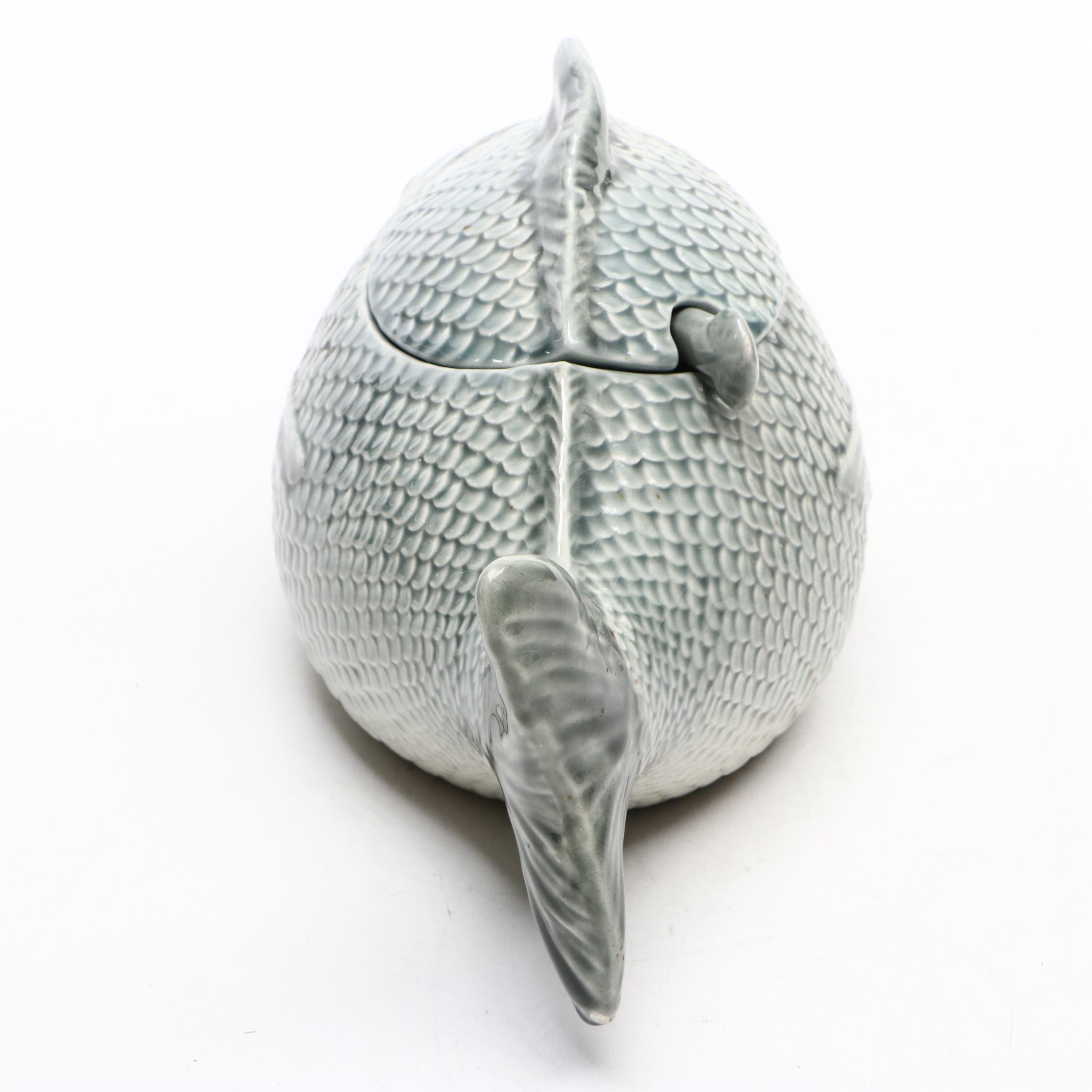 Portuguese Majolica Fish Tureen