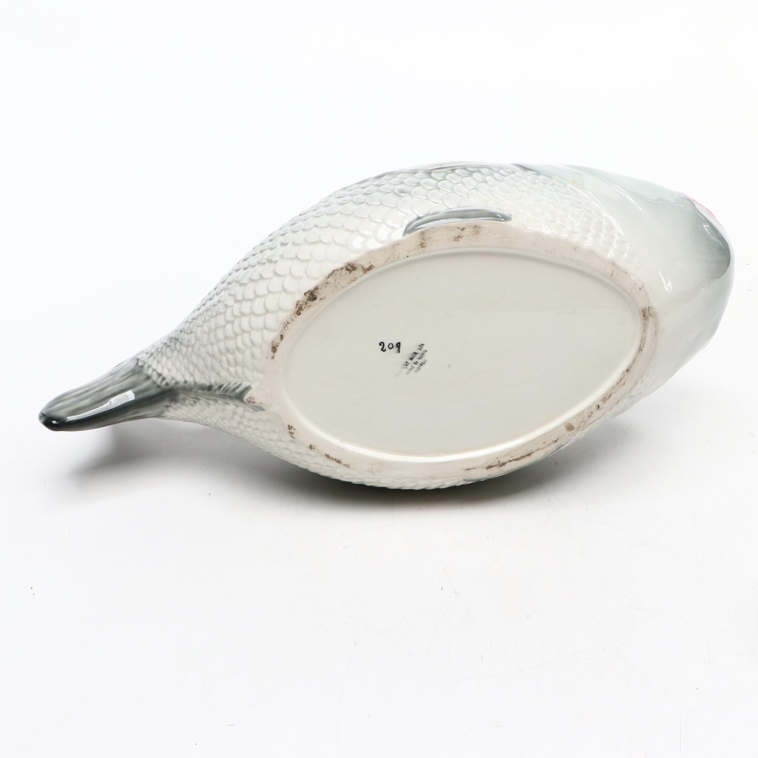 Portuguese Majolica Fish Tureen