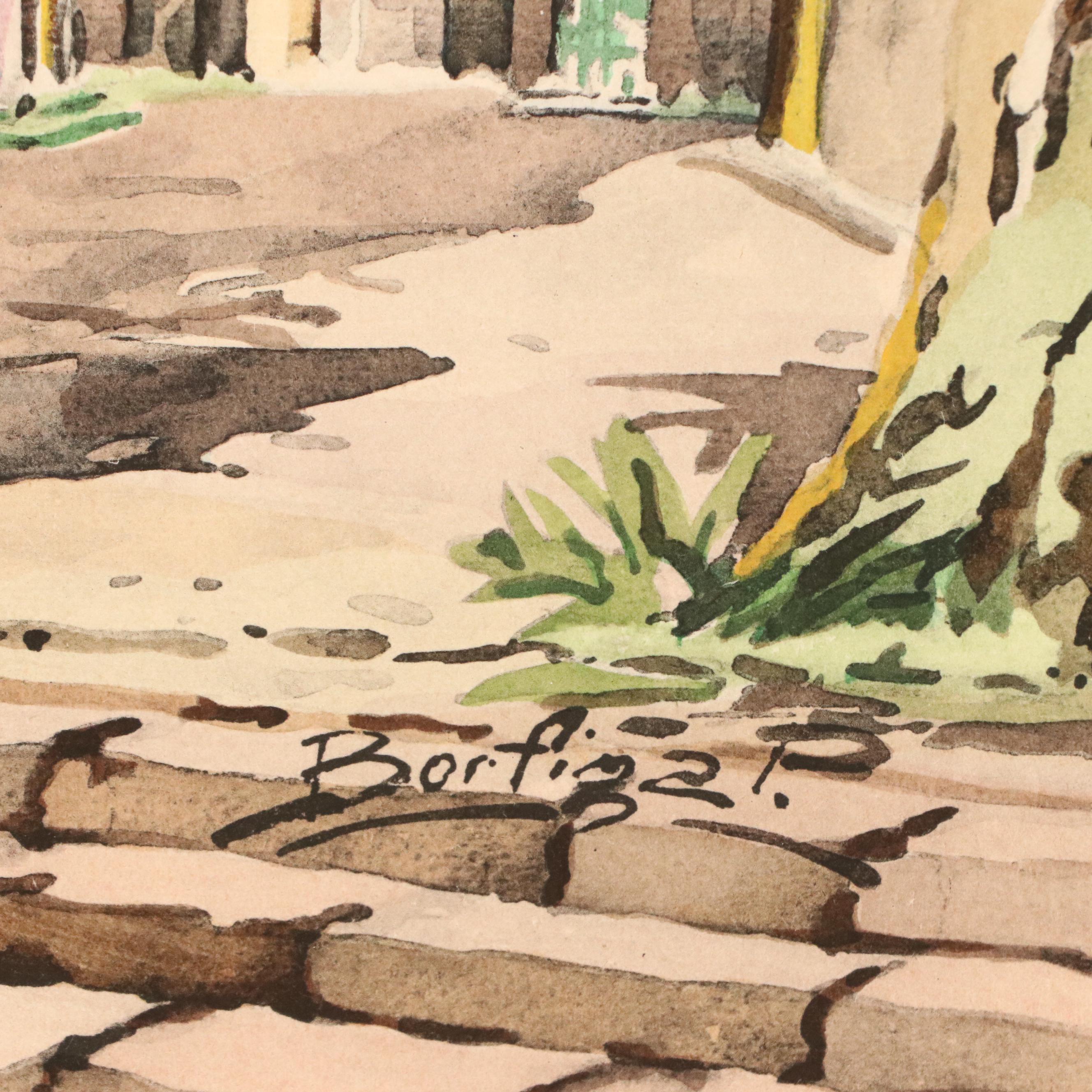 Watercolor Paintings of Central American Streetscapes, 20th Century