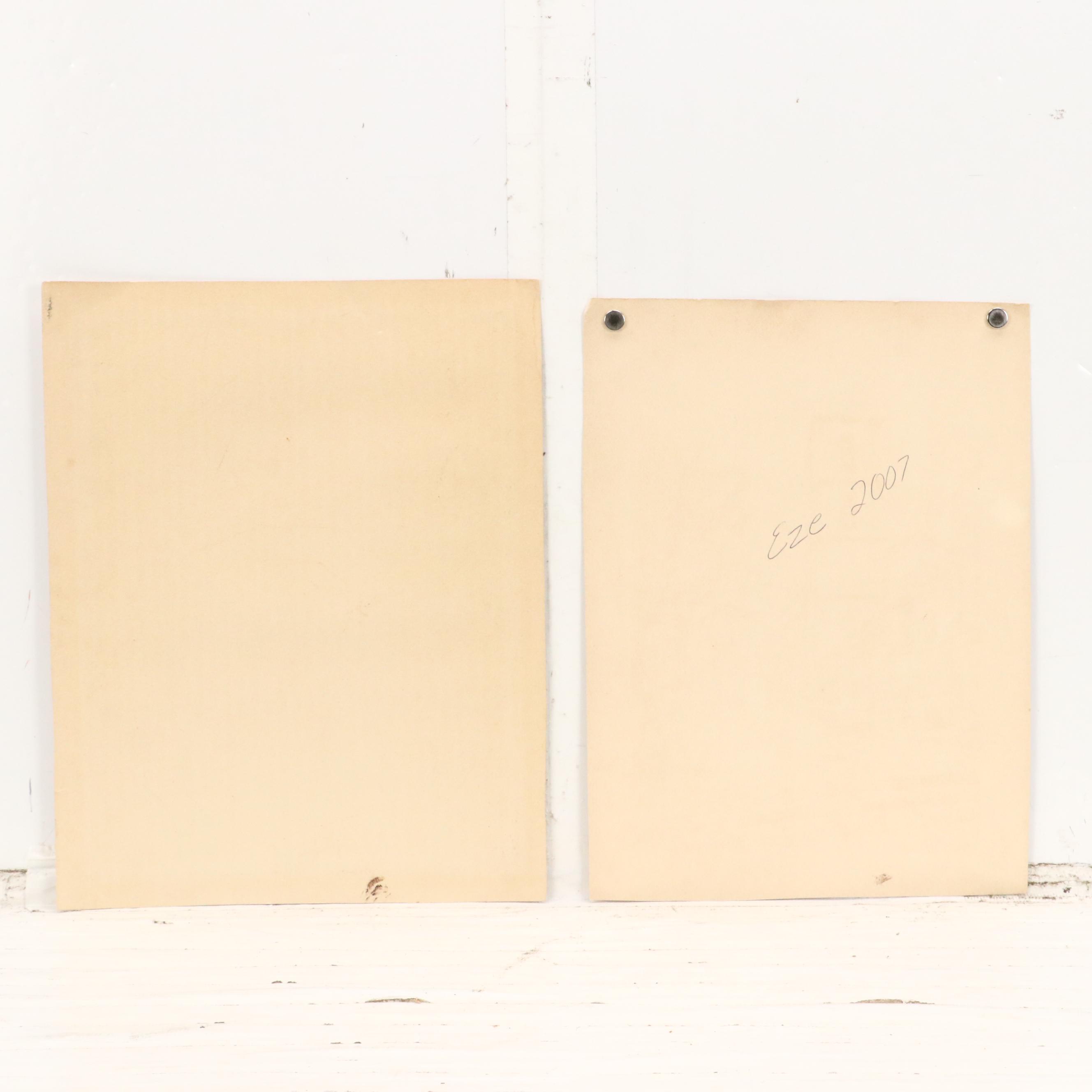 Watercolor Paintings of Central American Streetscapes, 20th Century