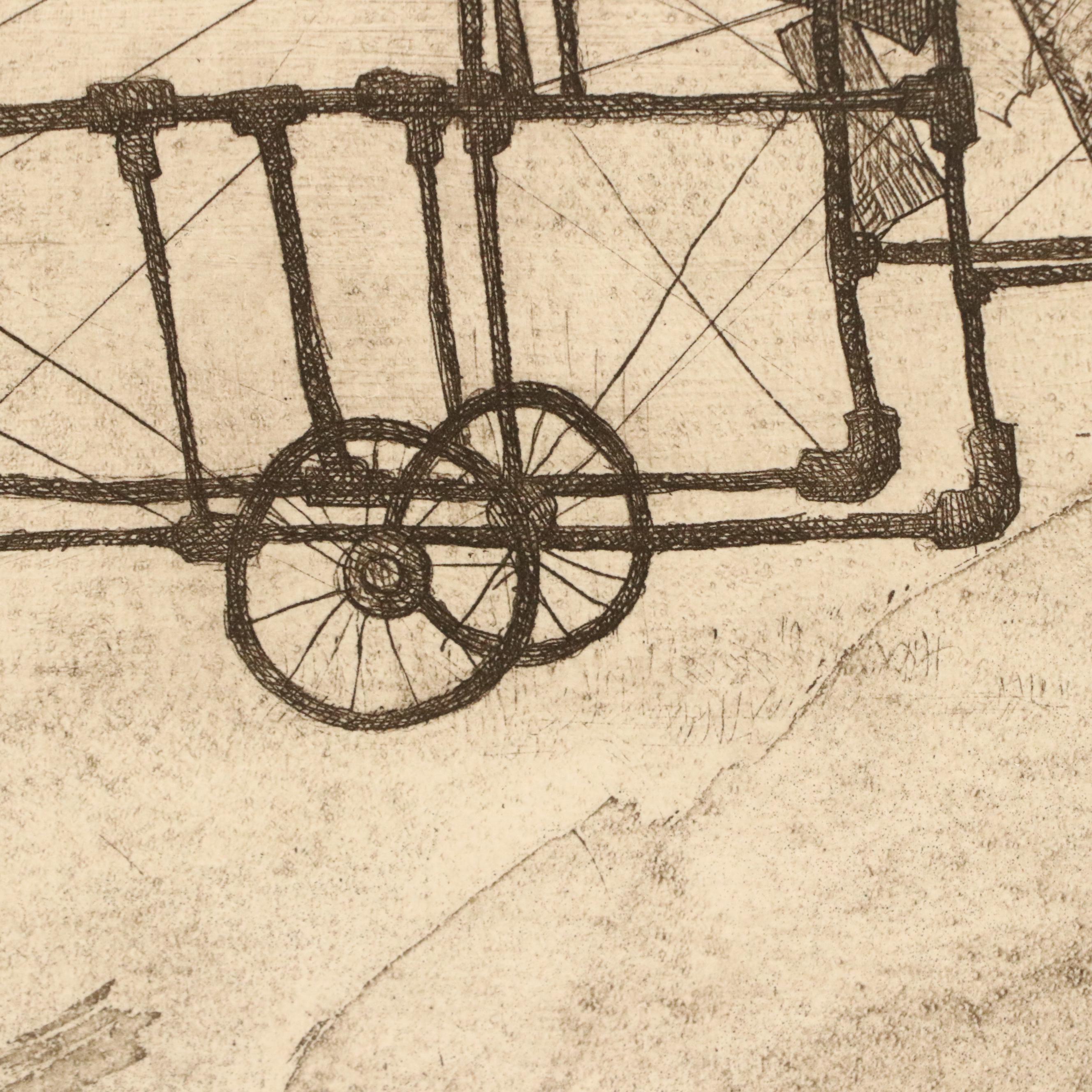 Charles Bragg Etching and Aquatint "Meyer the Flyer"