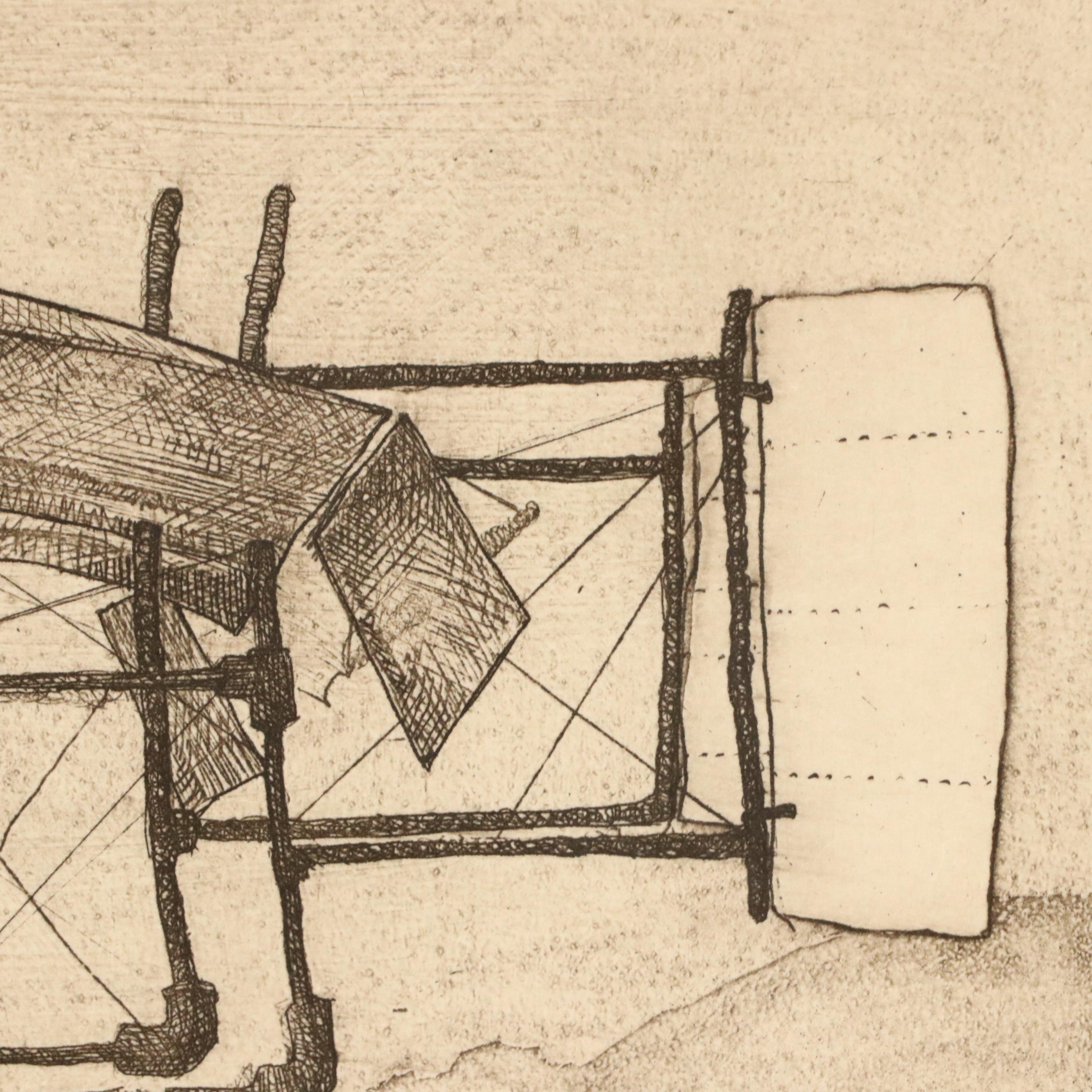 Charles Bragg Etching and Aquatint "Meyer the Flyer"