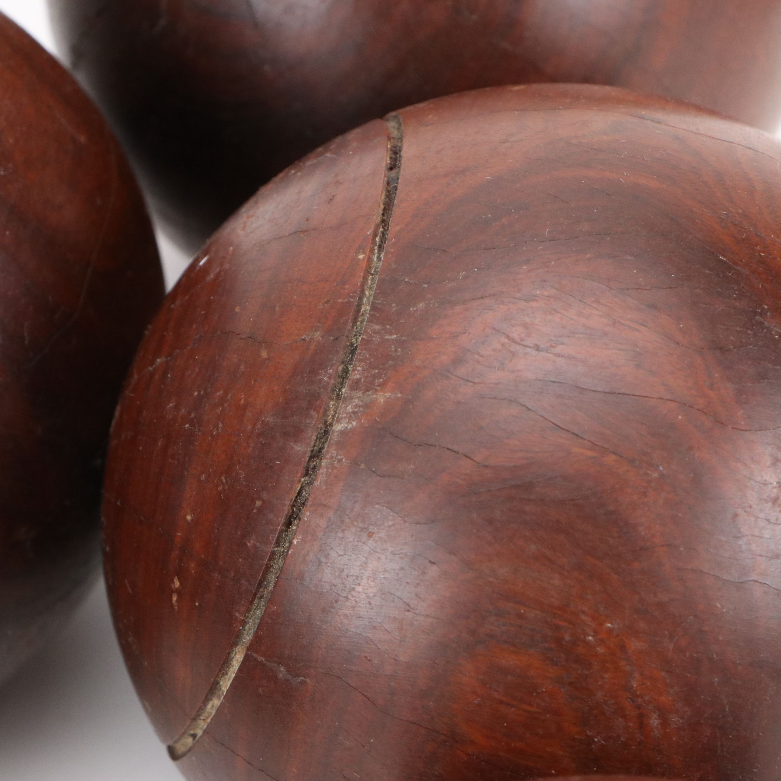 Vintage Carved Wood Bowling Balls