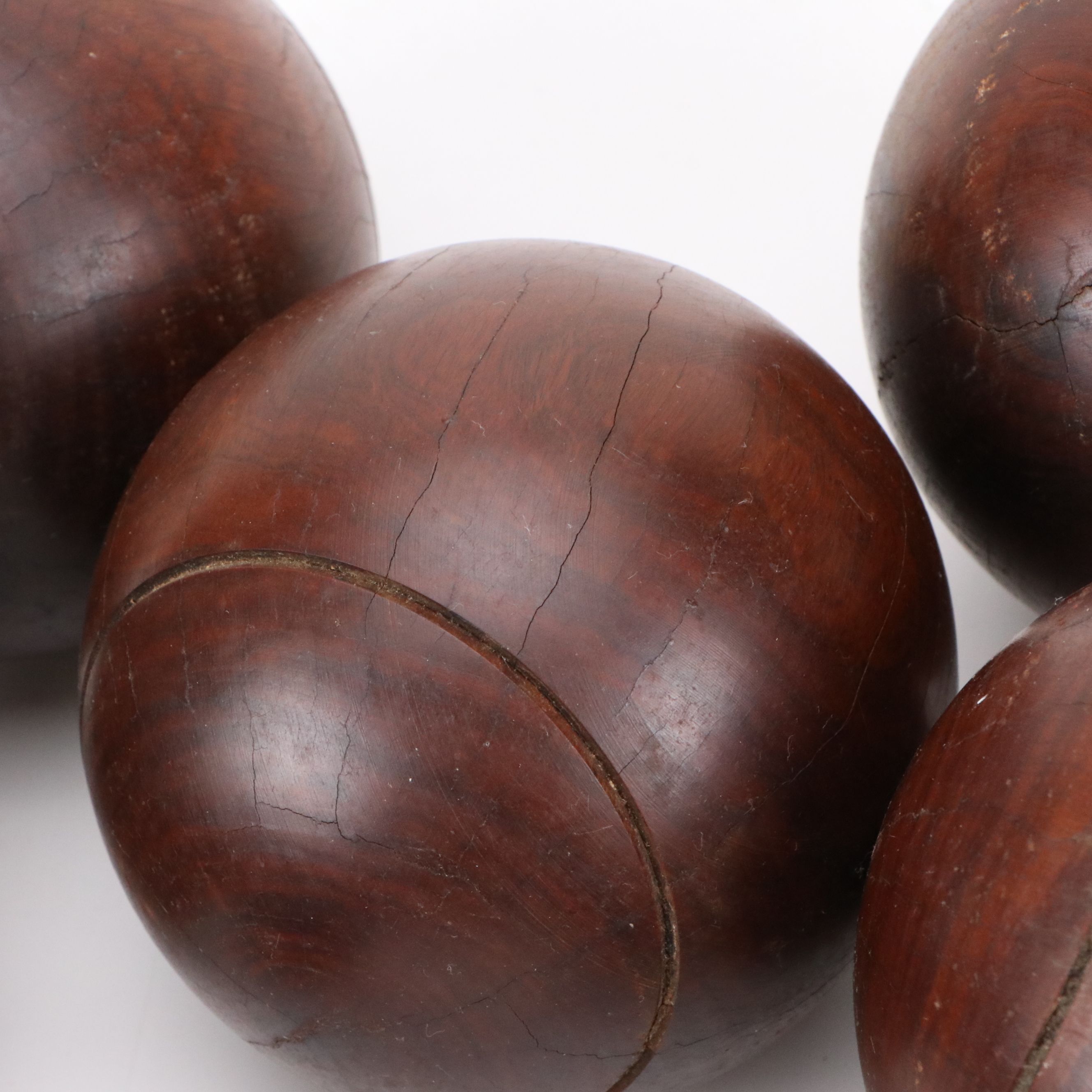 Vintage Carved Wood Bowling Balls