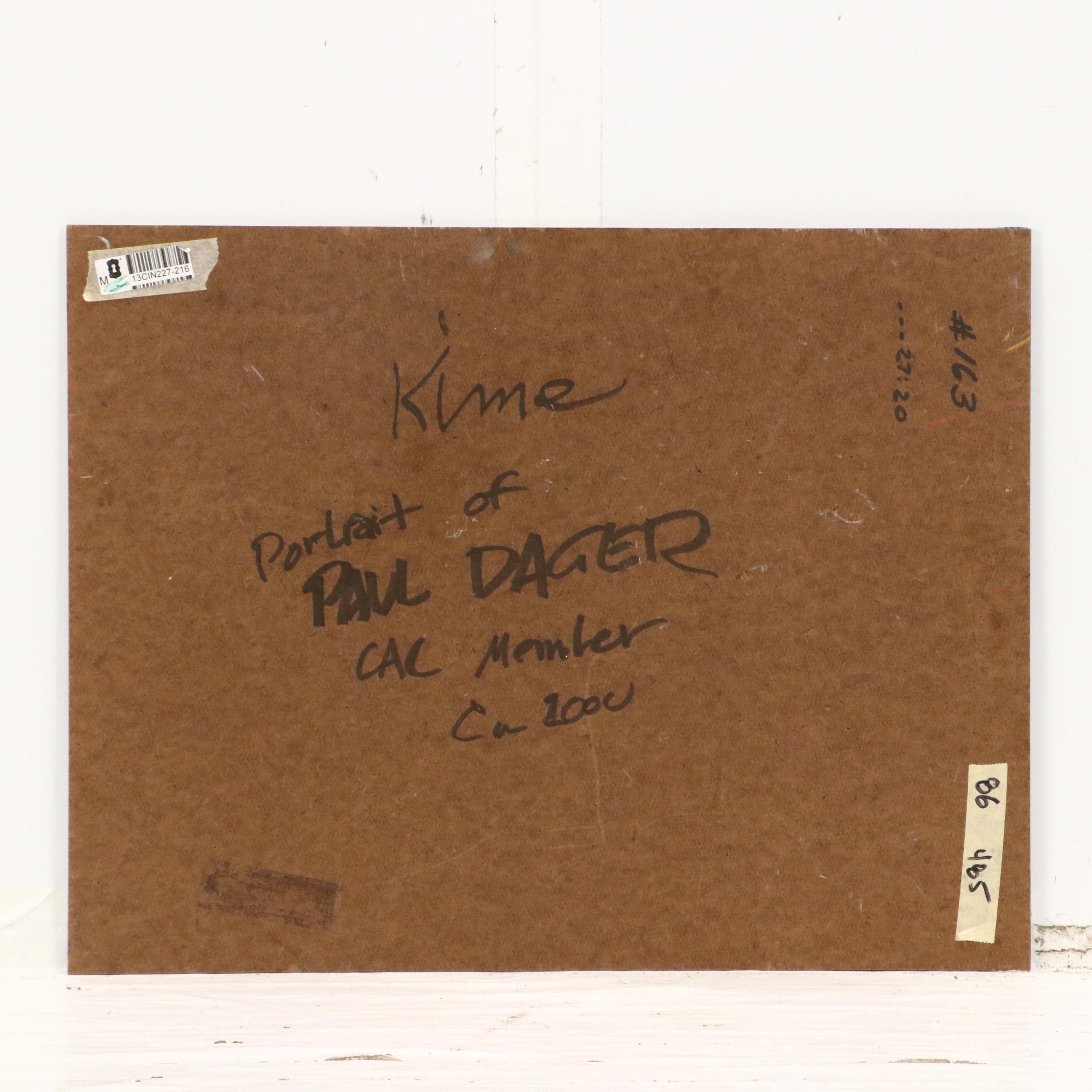 W. Kime Portrait Oil Painting of Paul Dager, Circa 2000