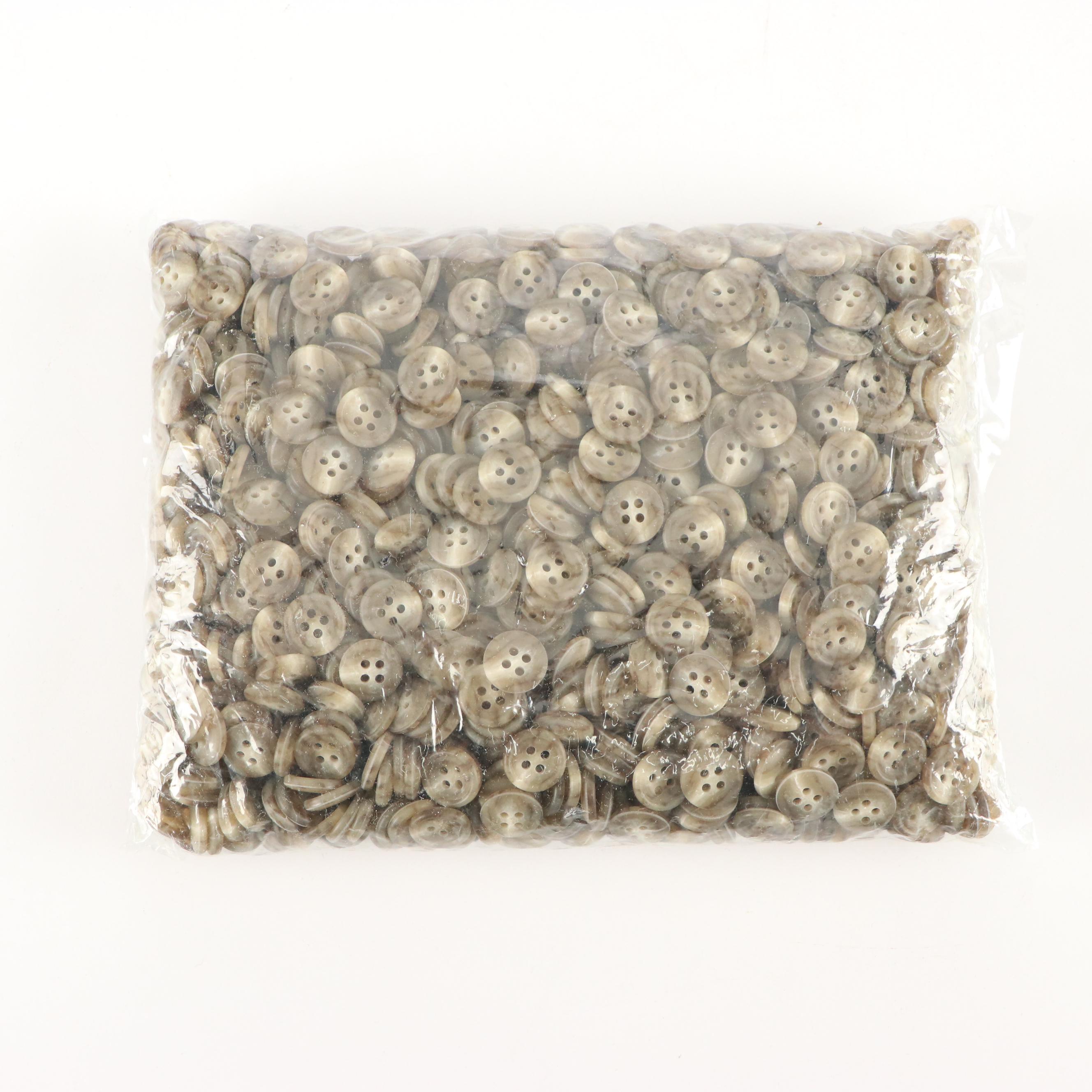 Mother-of-Pearl Buckles with Loose Buttons and Other Sewing Supplies