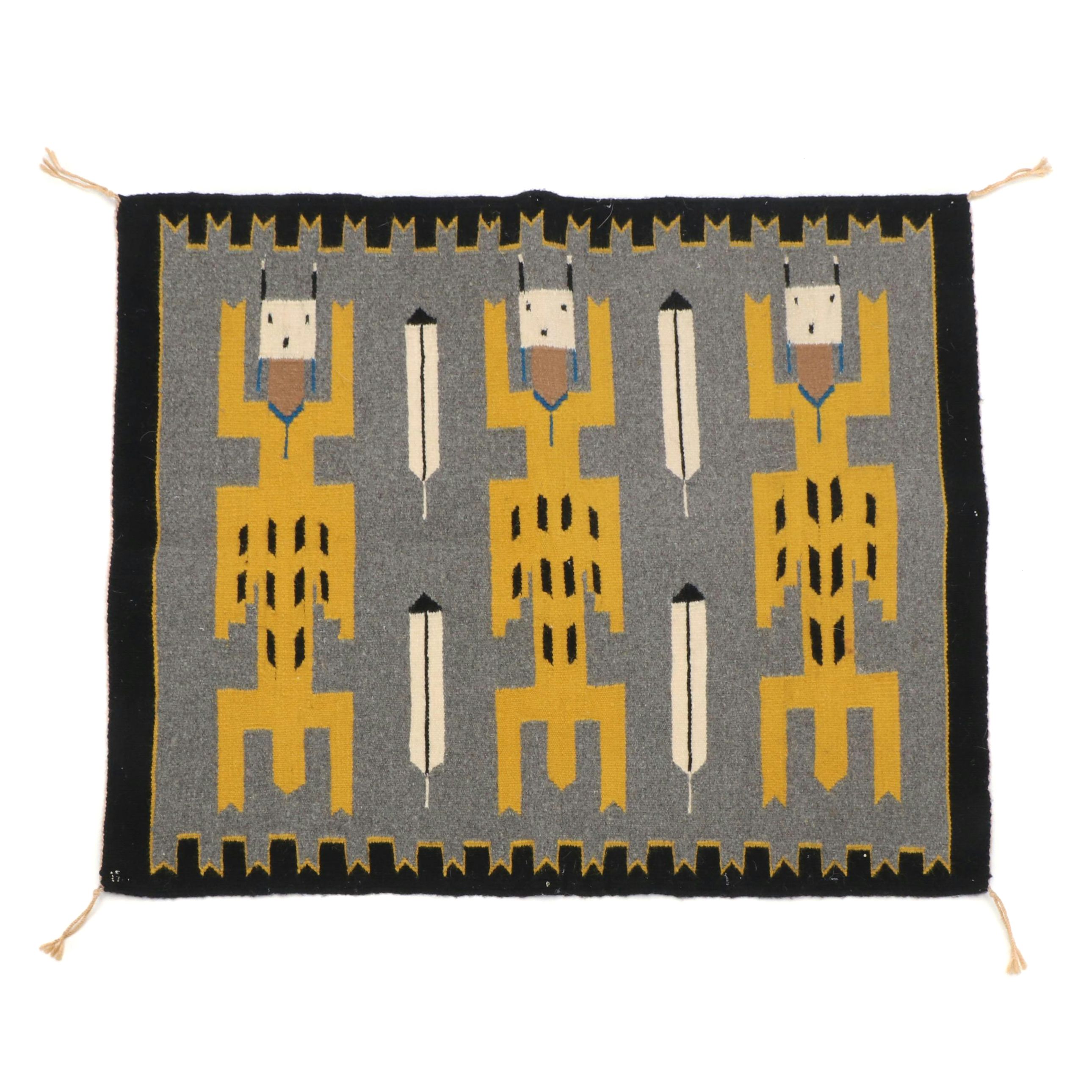 2' x 2'4 Handwoven Navajo Diné "Yei" Accent Rug
