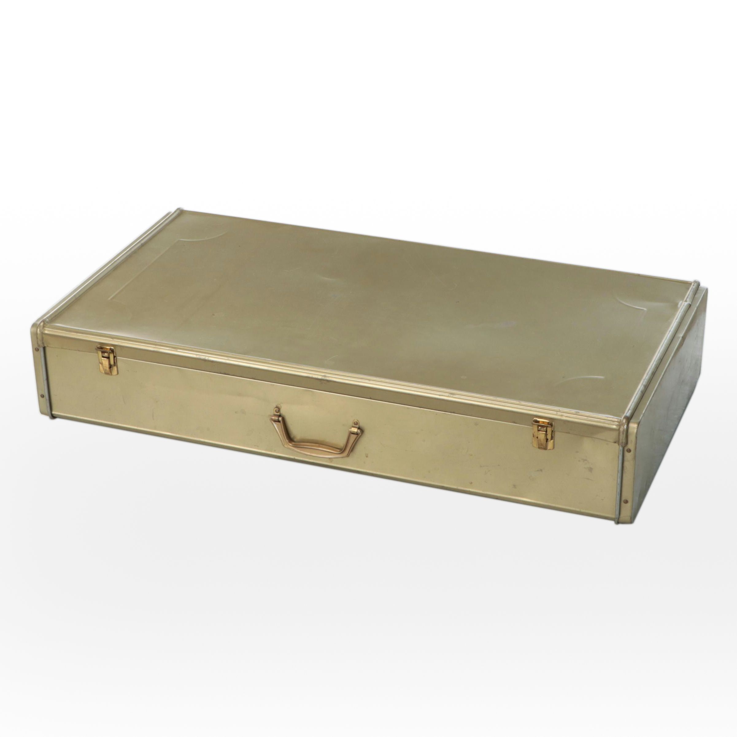 Vintage Handled Metal Carrying Case, Mid to Late 20th Century