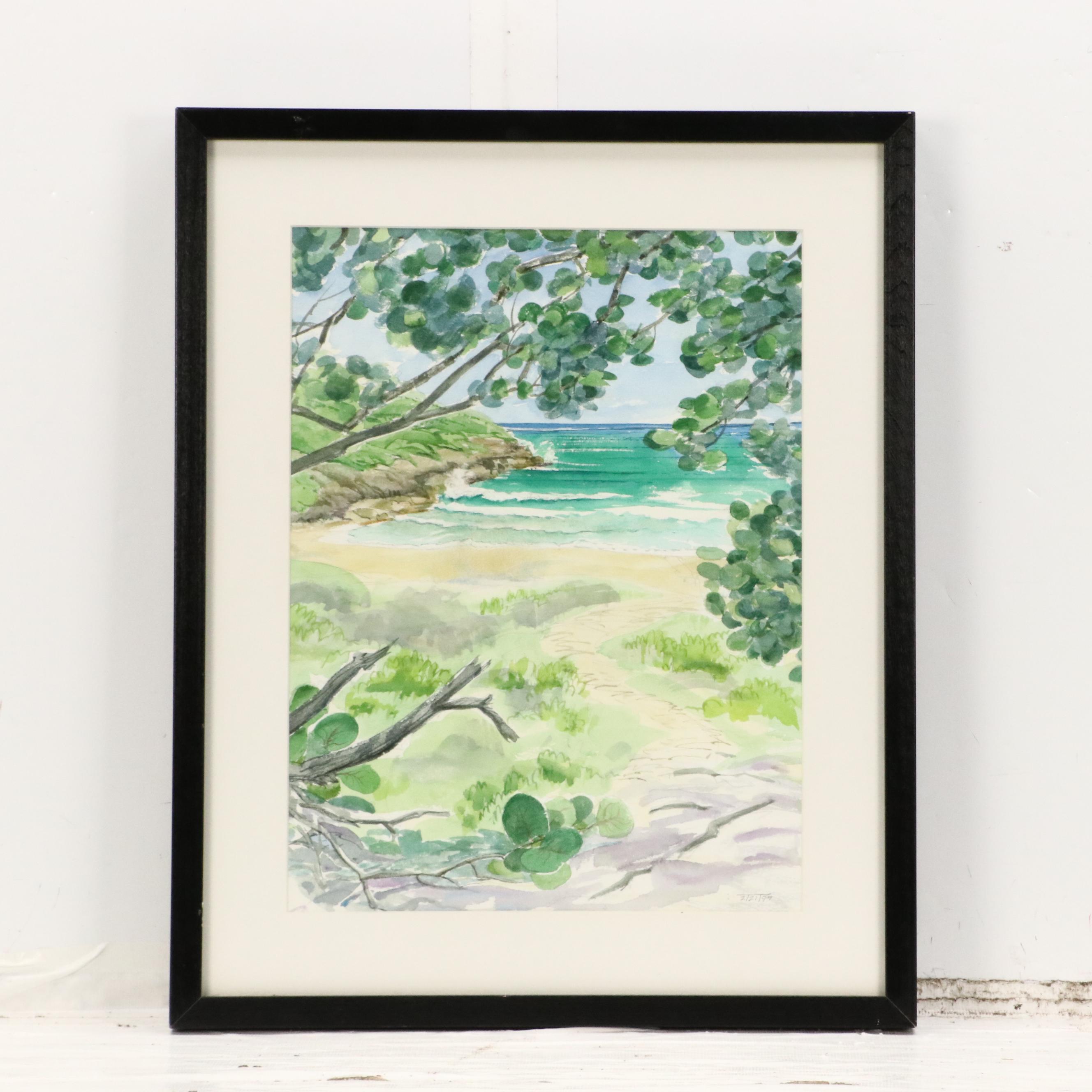 Watercolor Paintings of Beach Scenes, 1997 & 1999