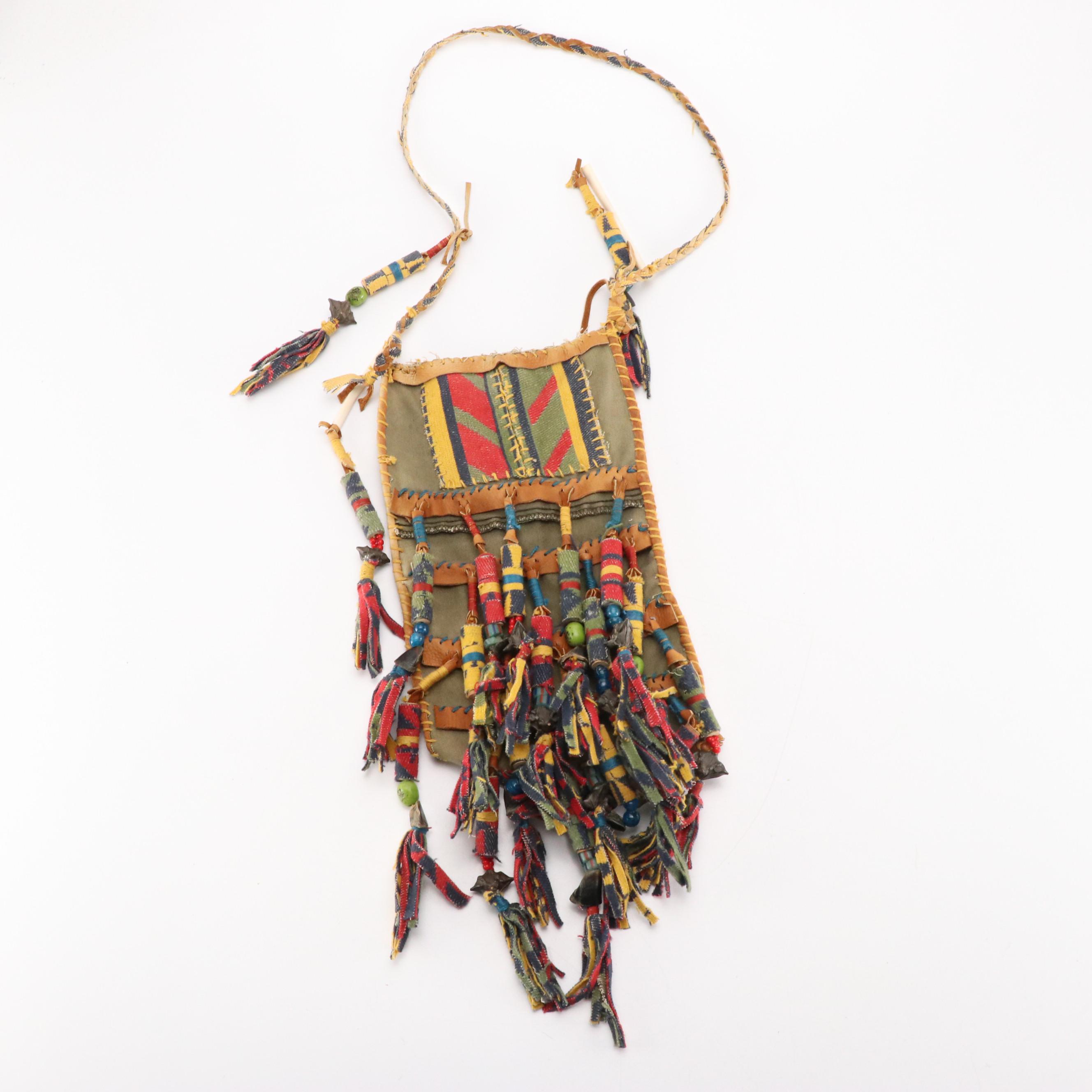 Robert Beaven Fabric, Leather and Beaded Pouches