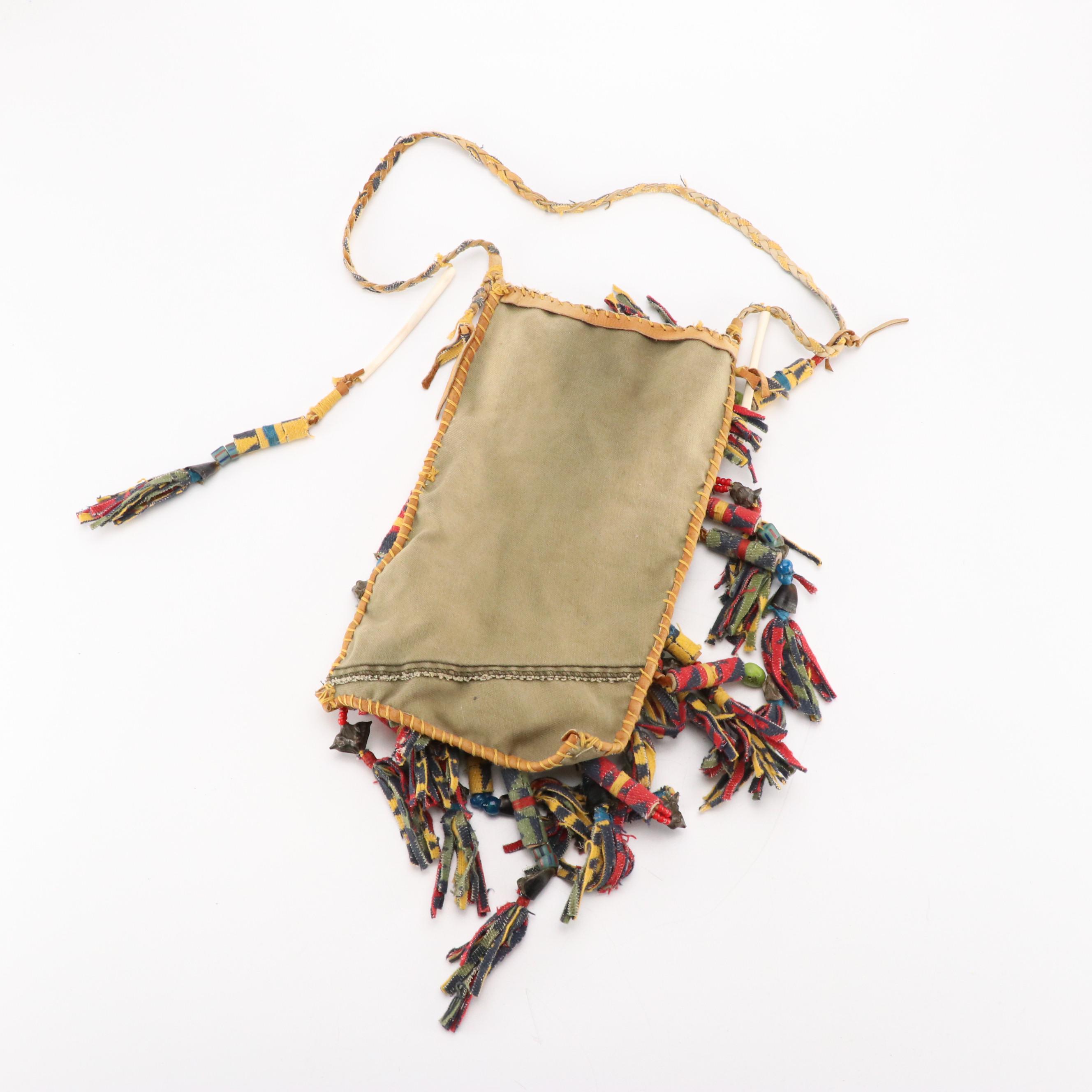 Robert Beaven Fabric, Leather and Beaded Pouches