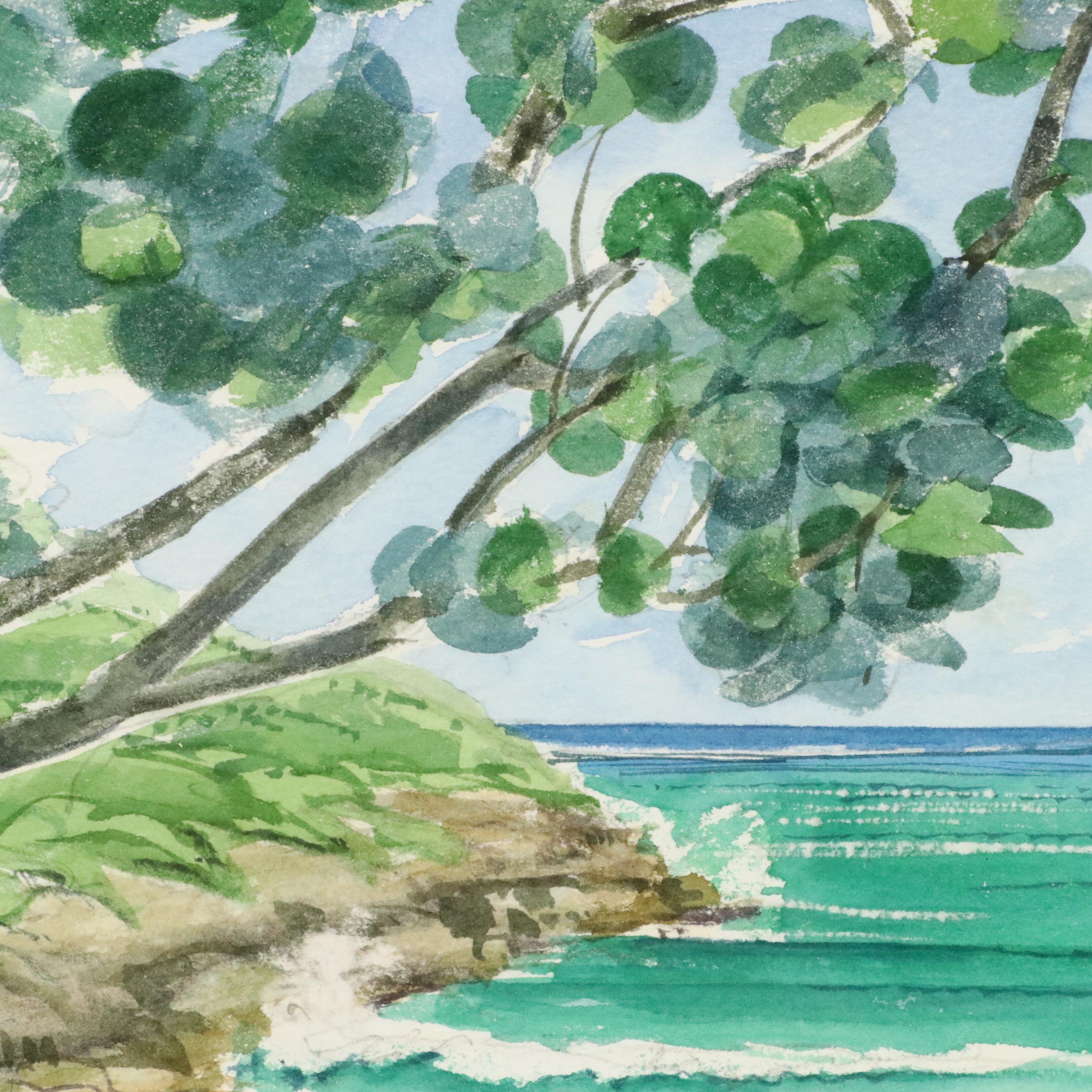 Watercolor Paintings of Beach Scenes, 1997 & 1999