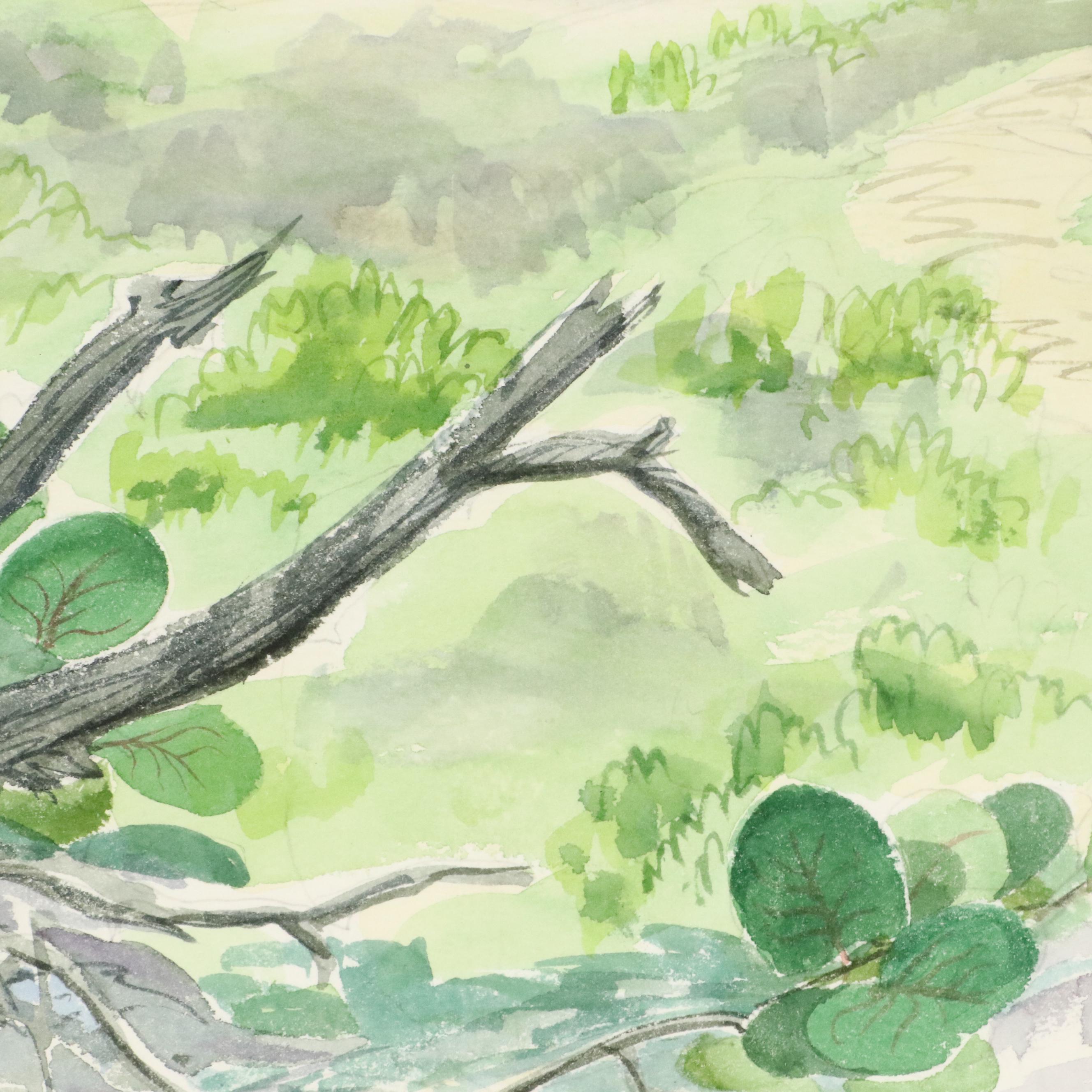 Watercolor Paintings of Beach Scenes, 1997 & 1999