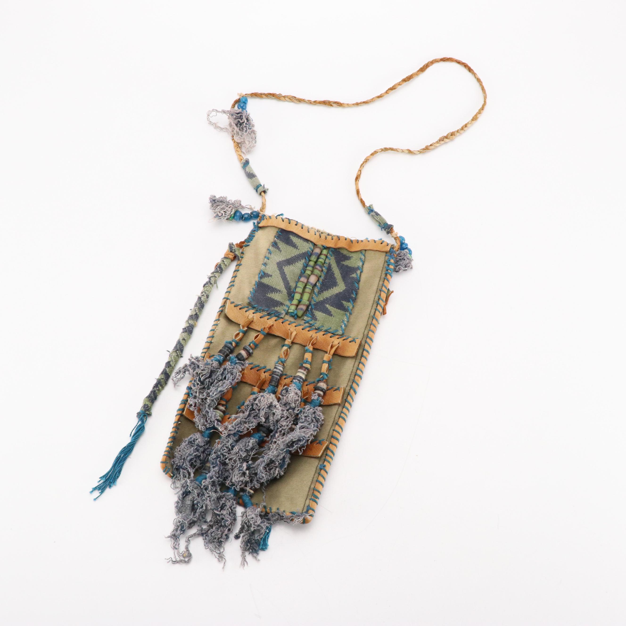 Robert Beaven Fabric, Leather and Beaded Pouches