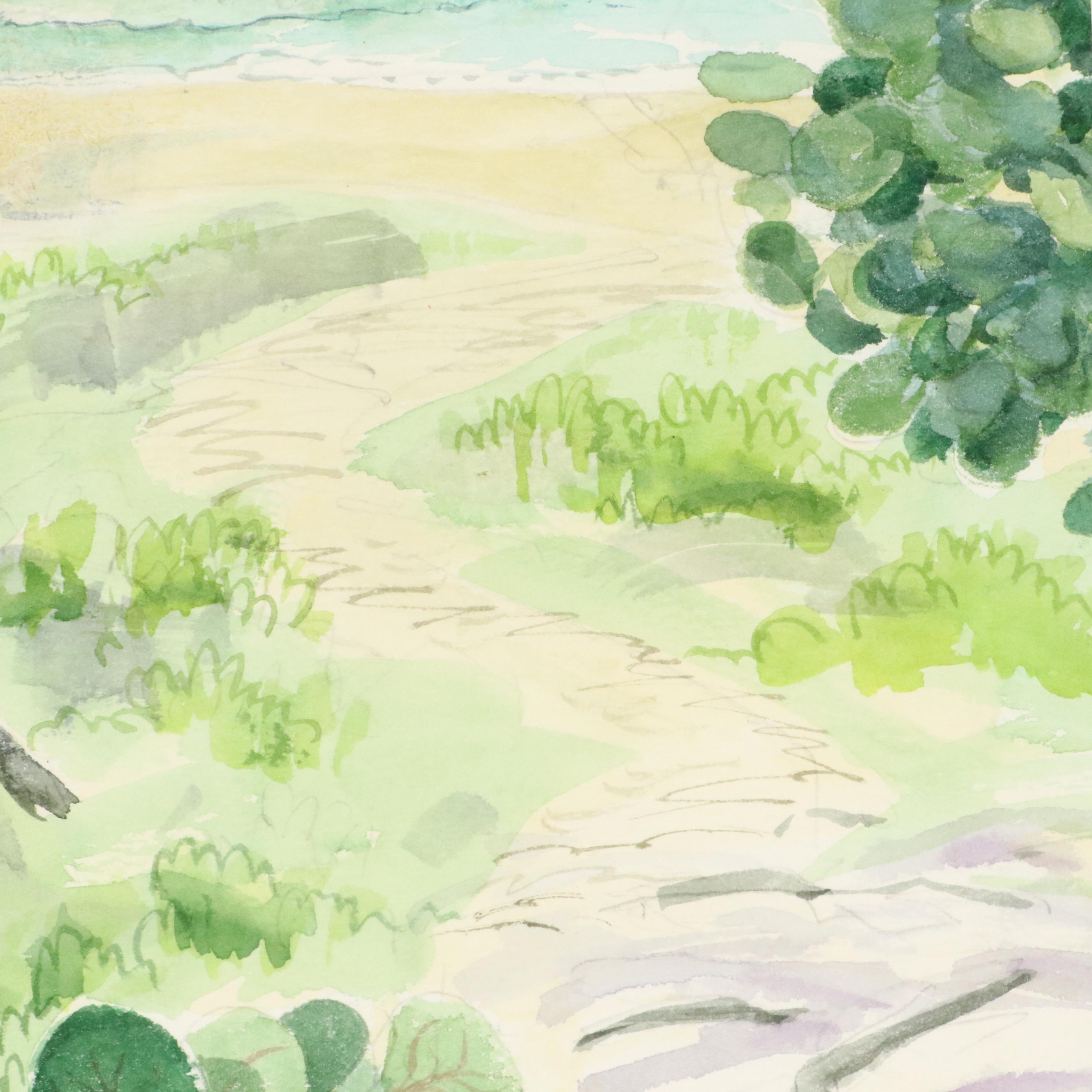 Watercolor Paintings of Beach Scenes, 1997 & 1999