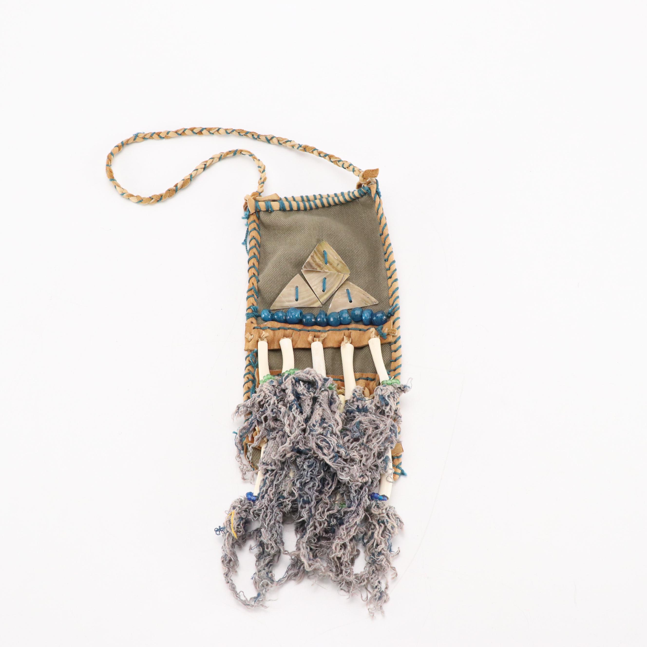 Robert Beaven Fabric, Leather and Beaded Pouches