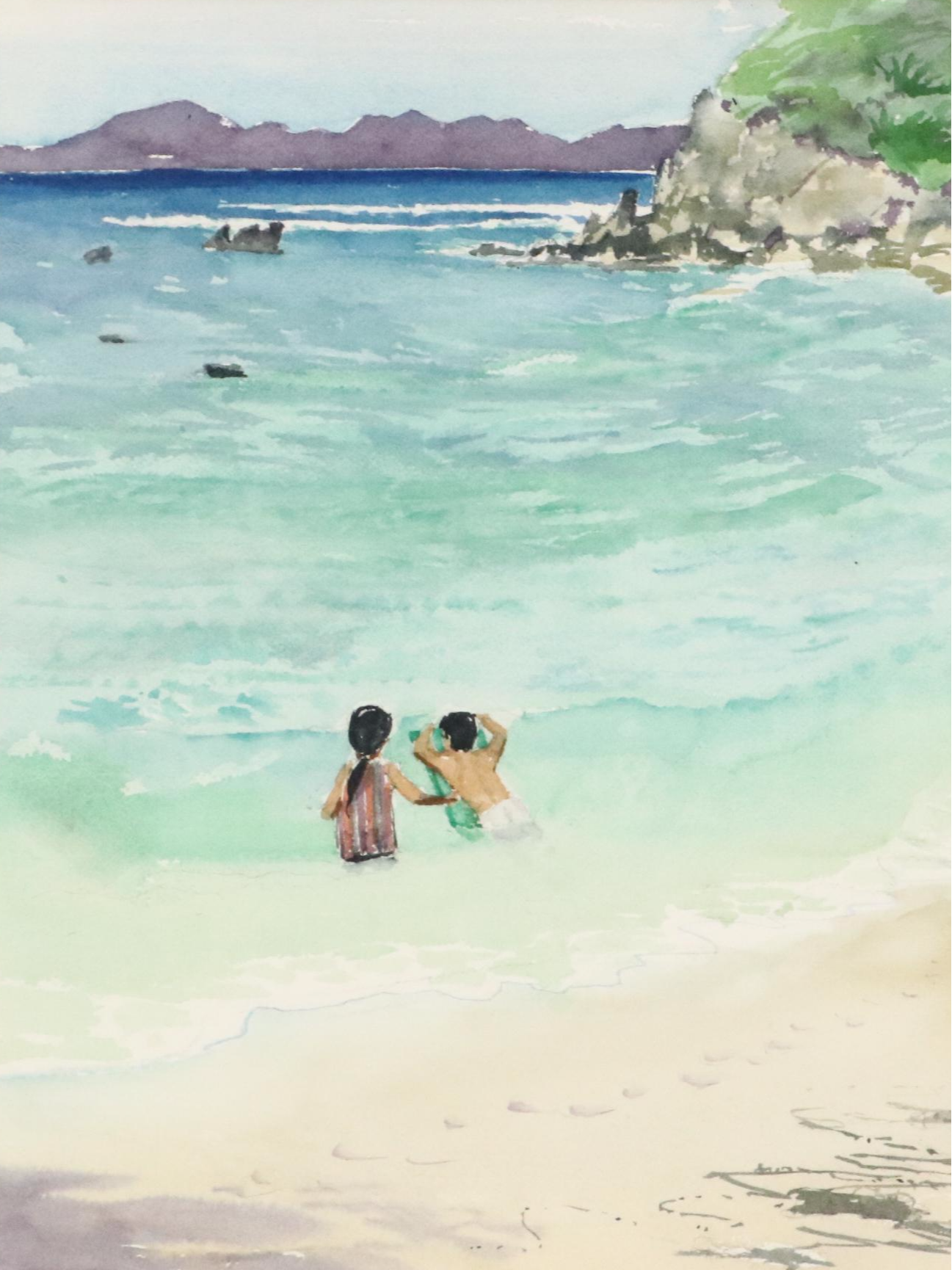 Watercolor Paintings of Beach Scenes, 1997 & 1999