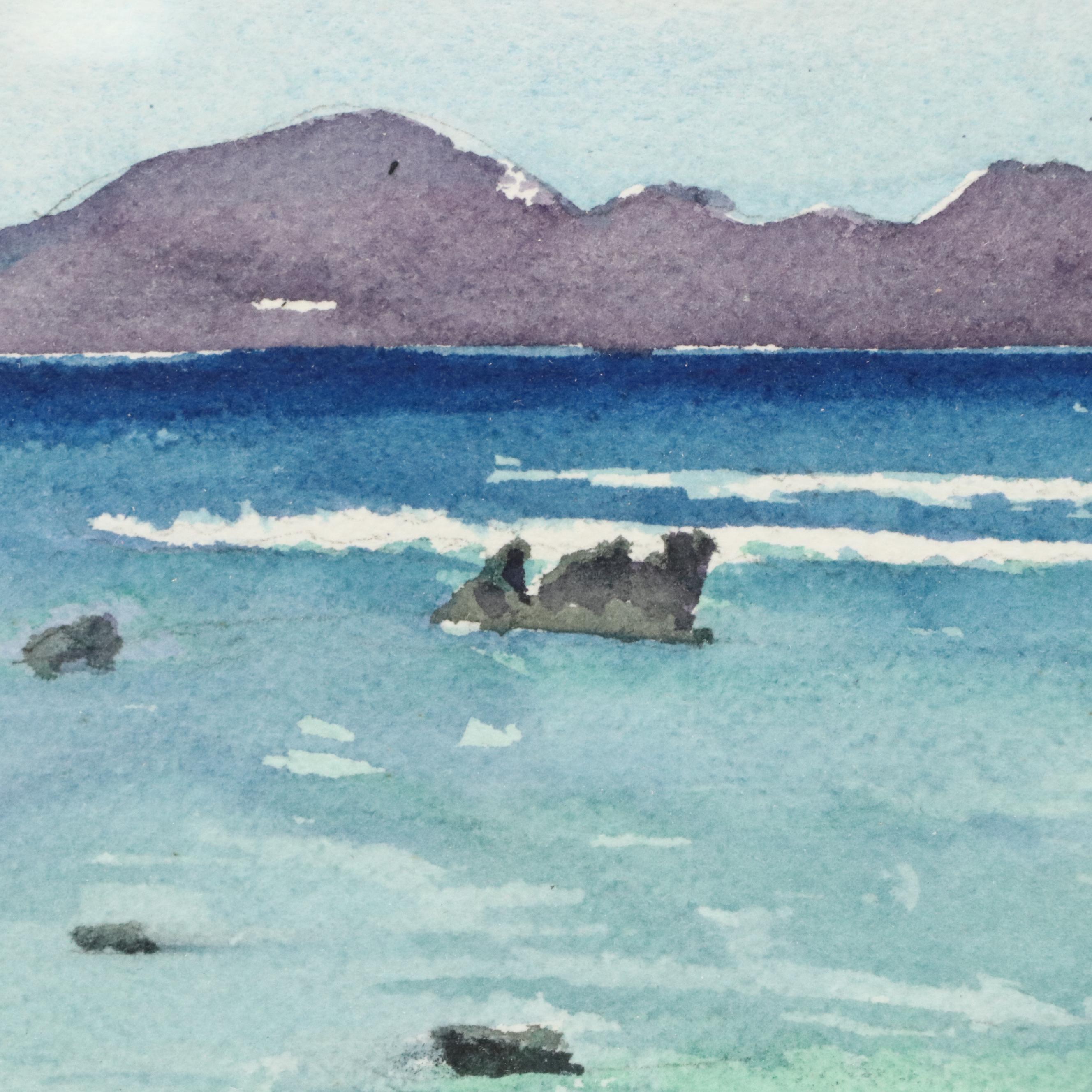 Watercolor Paintings of Beach Scenes, 1997 & 1999