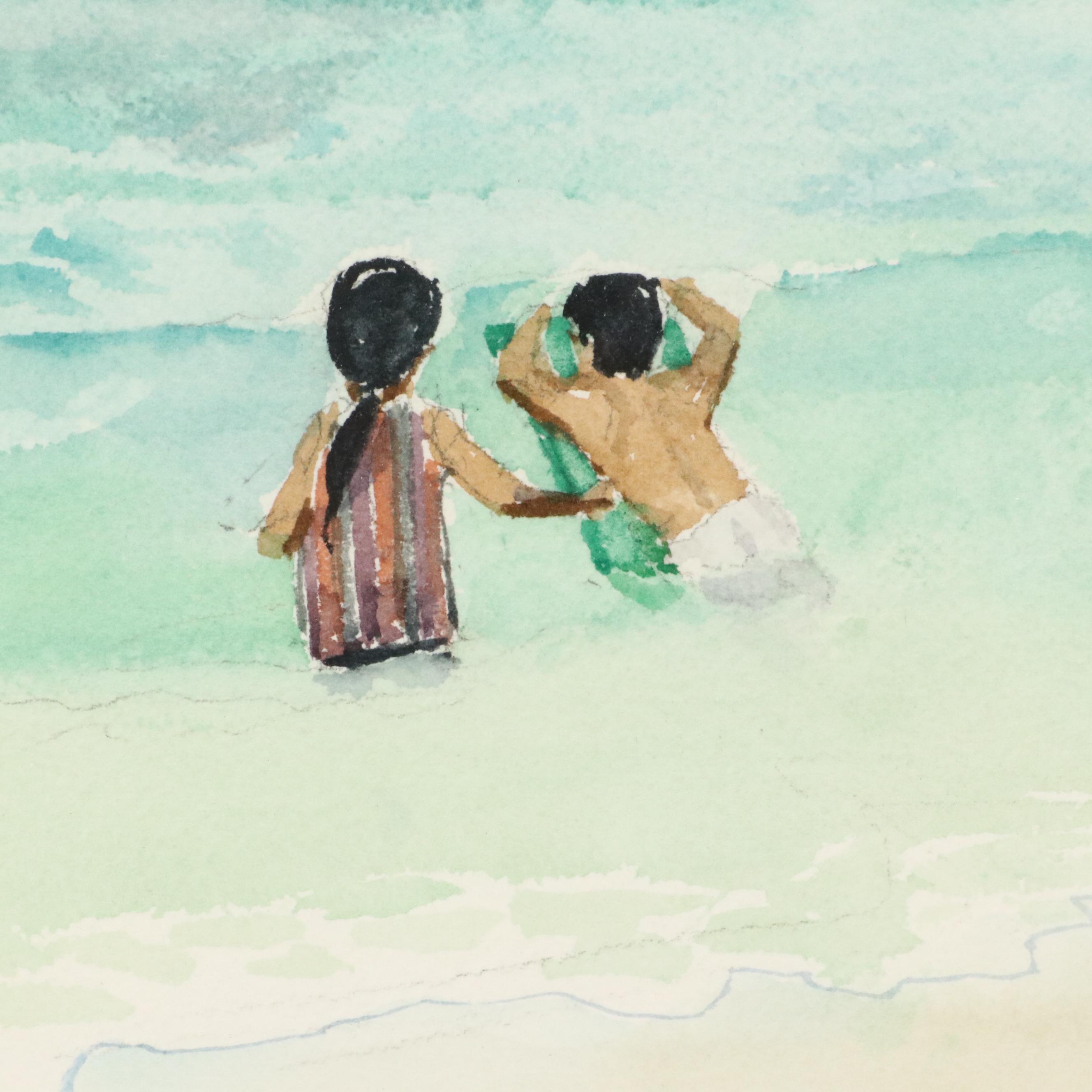Watercolor Paintings of Beach Scenes, 1997 & 1999