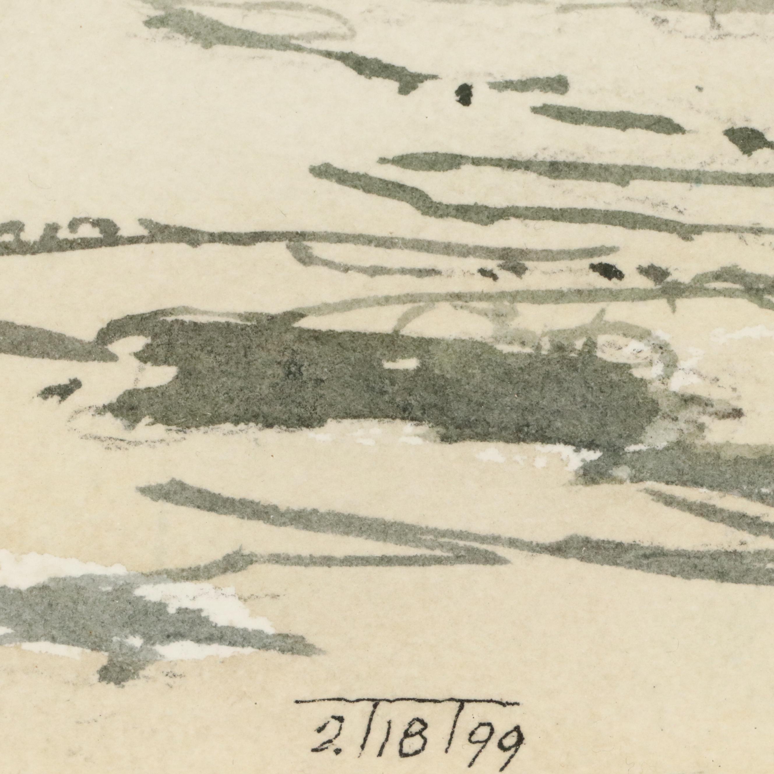 Watercolor Paintings of Beach Scenes, 1997 & 1999