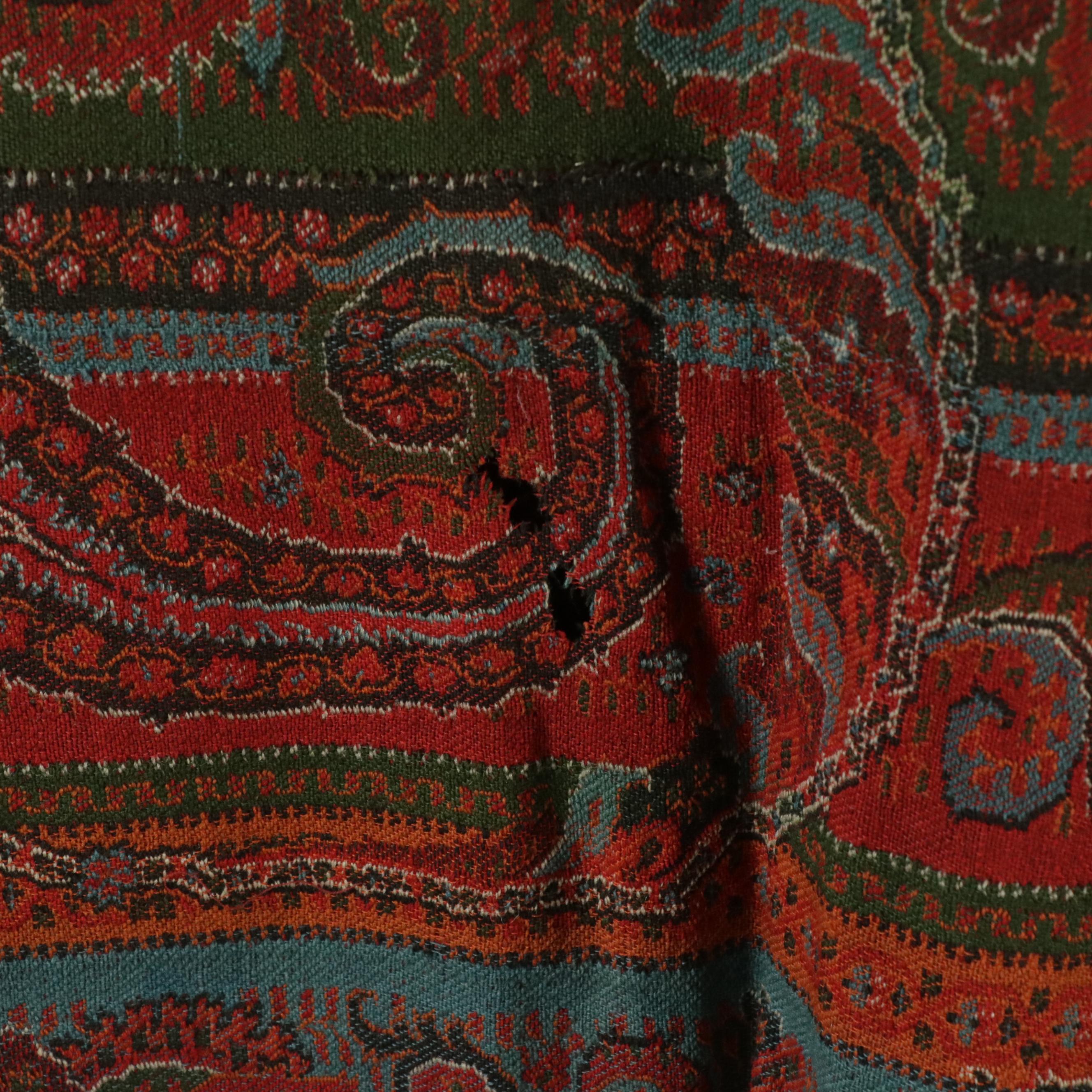 Kashmir Paisley Wool Shawl, Mid to Late 19th Century
