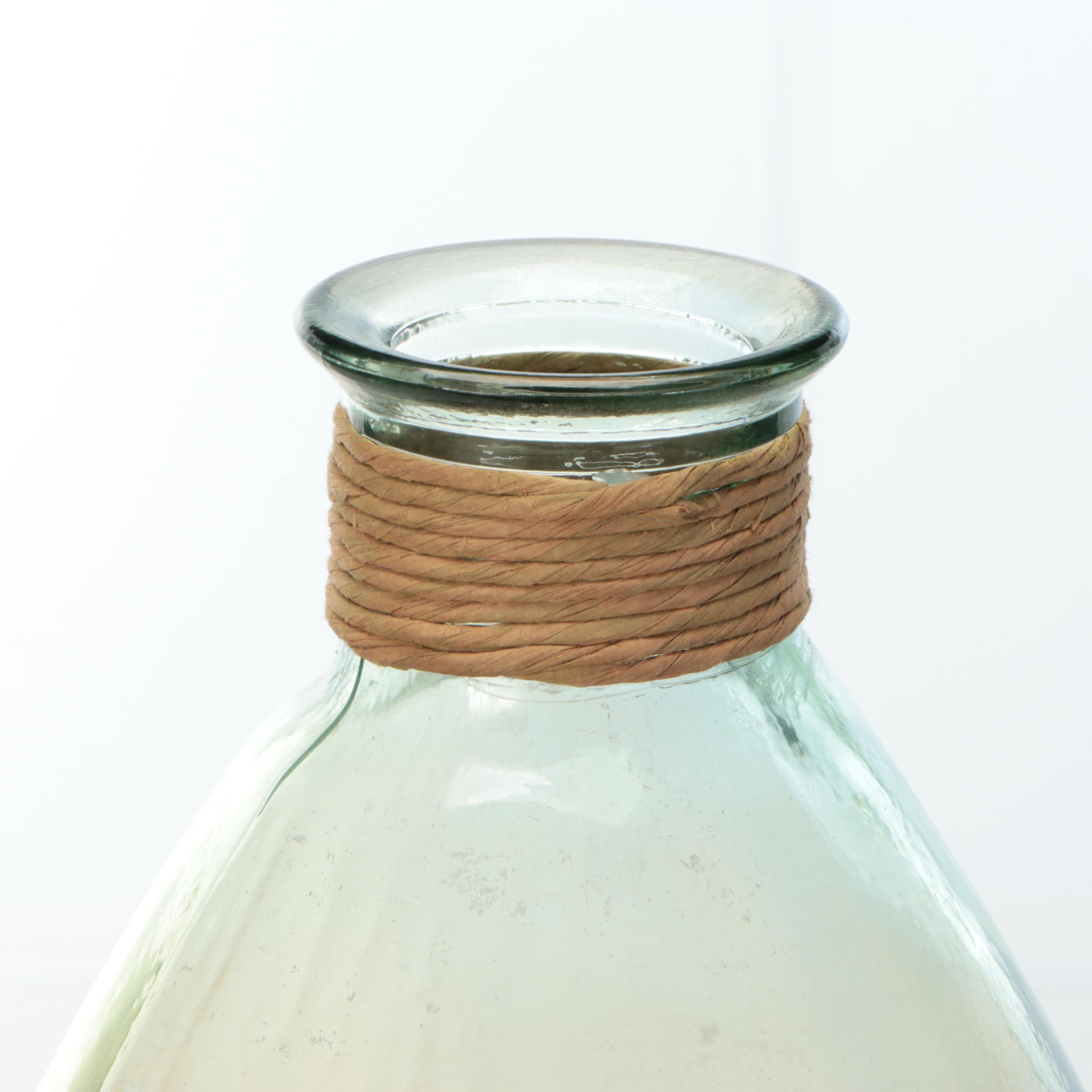 Orange Tinted and Twine Wrapped Glass Vase