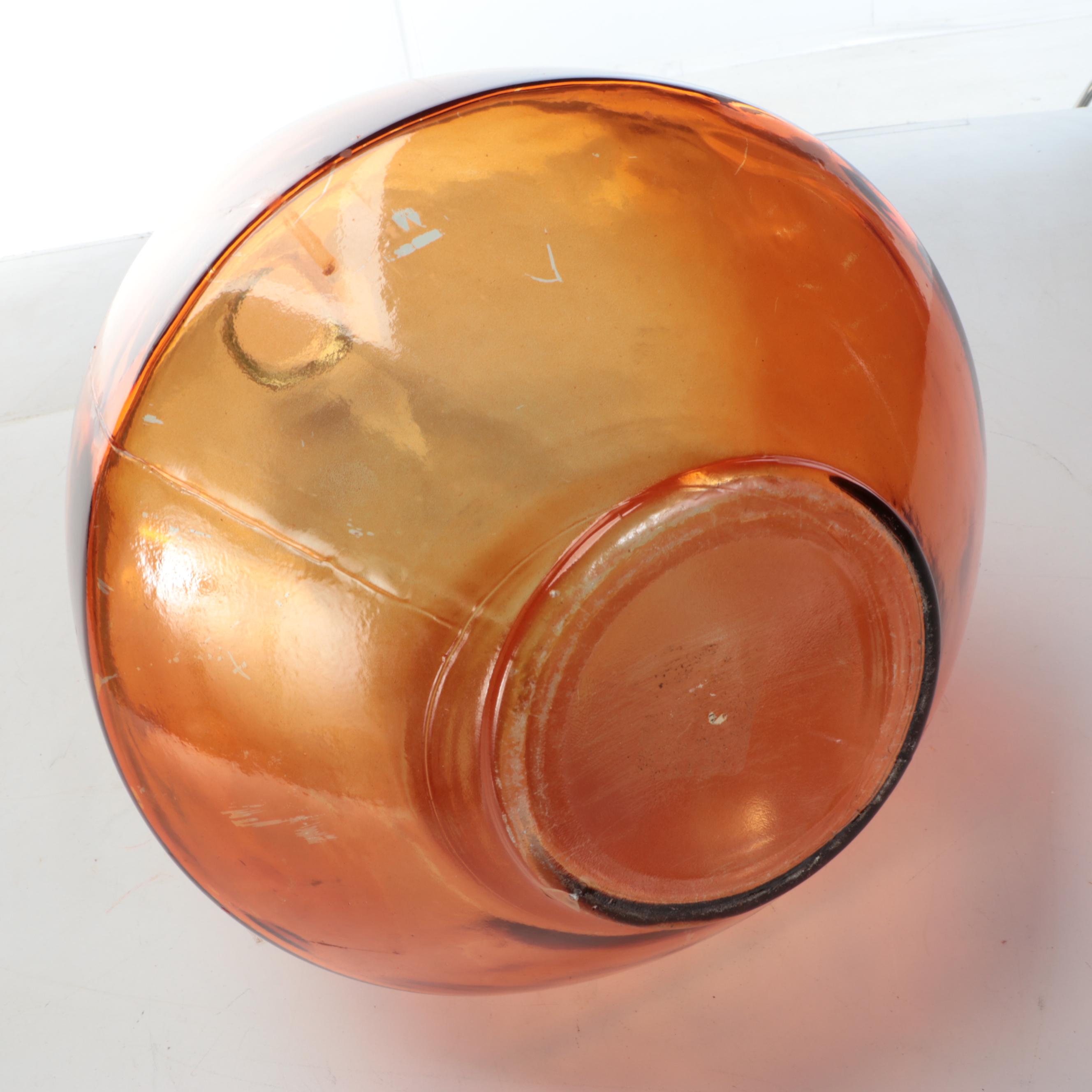 Orange Tinted and Twine Wrapped Glass Vase