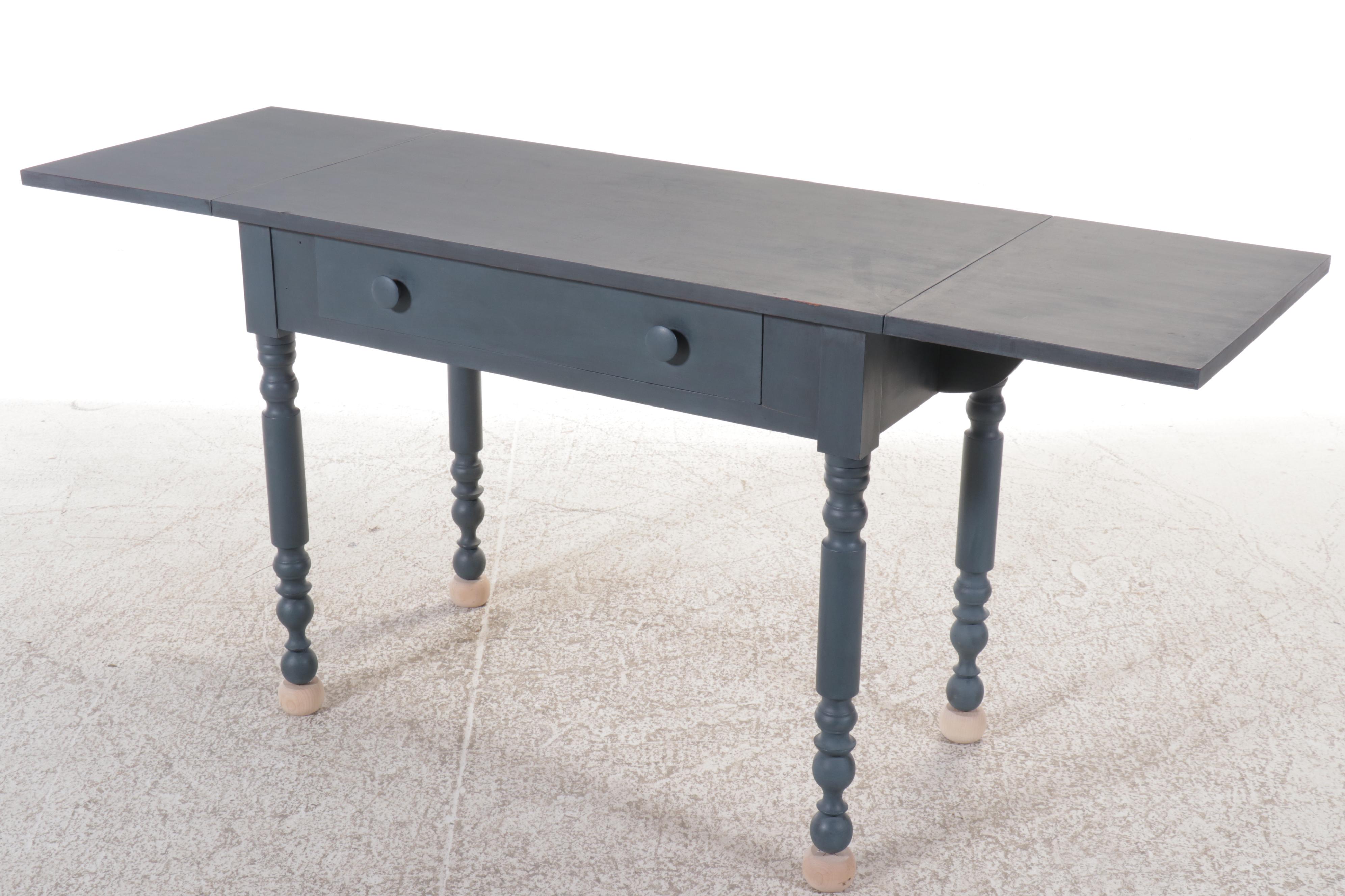 Shaker Style Blue Drop-Leaf Console Table