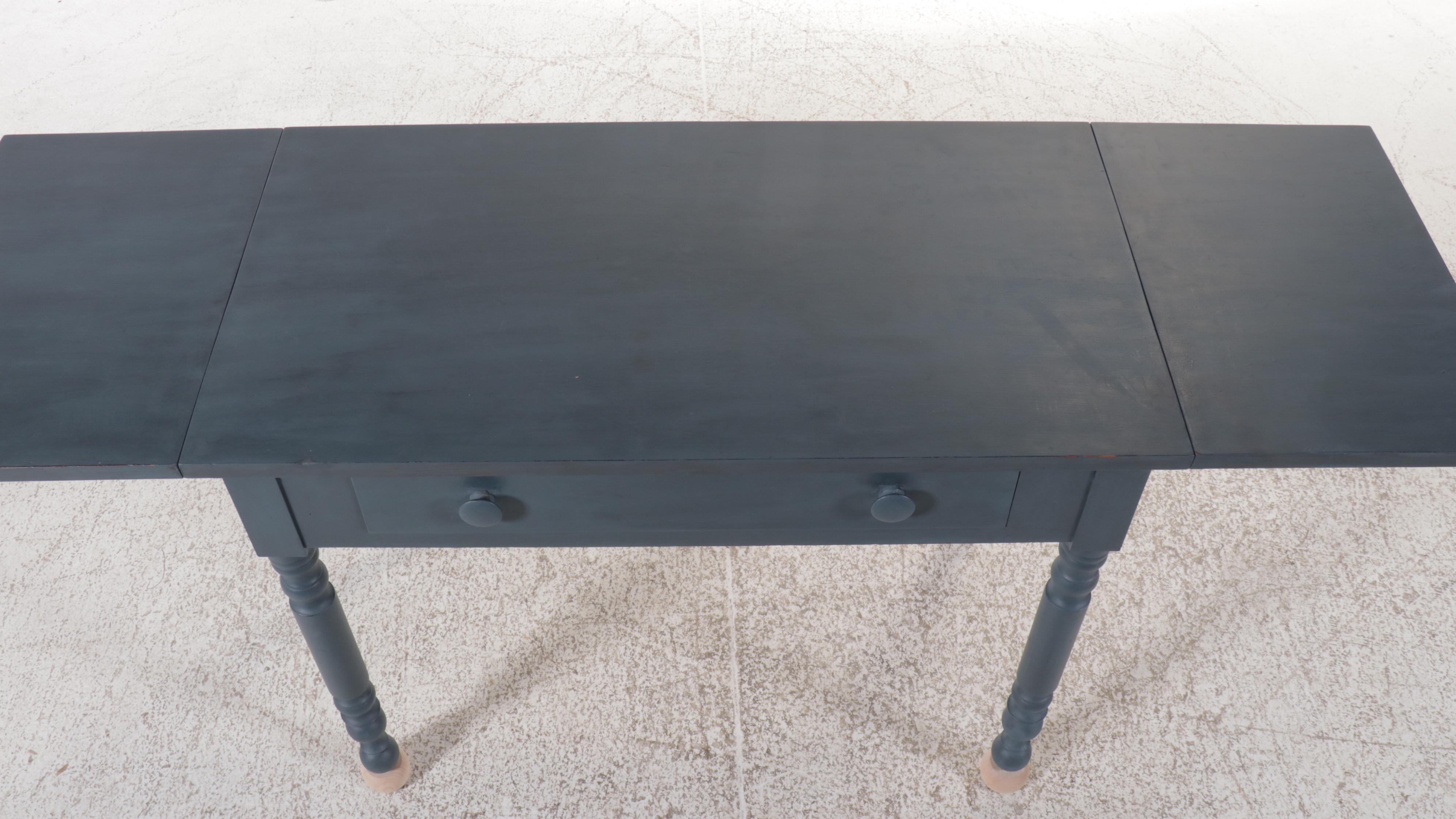Shaker Style Blue Drop-Leaf Console Table