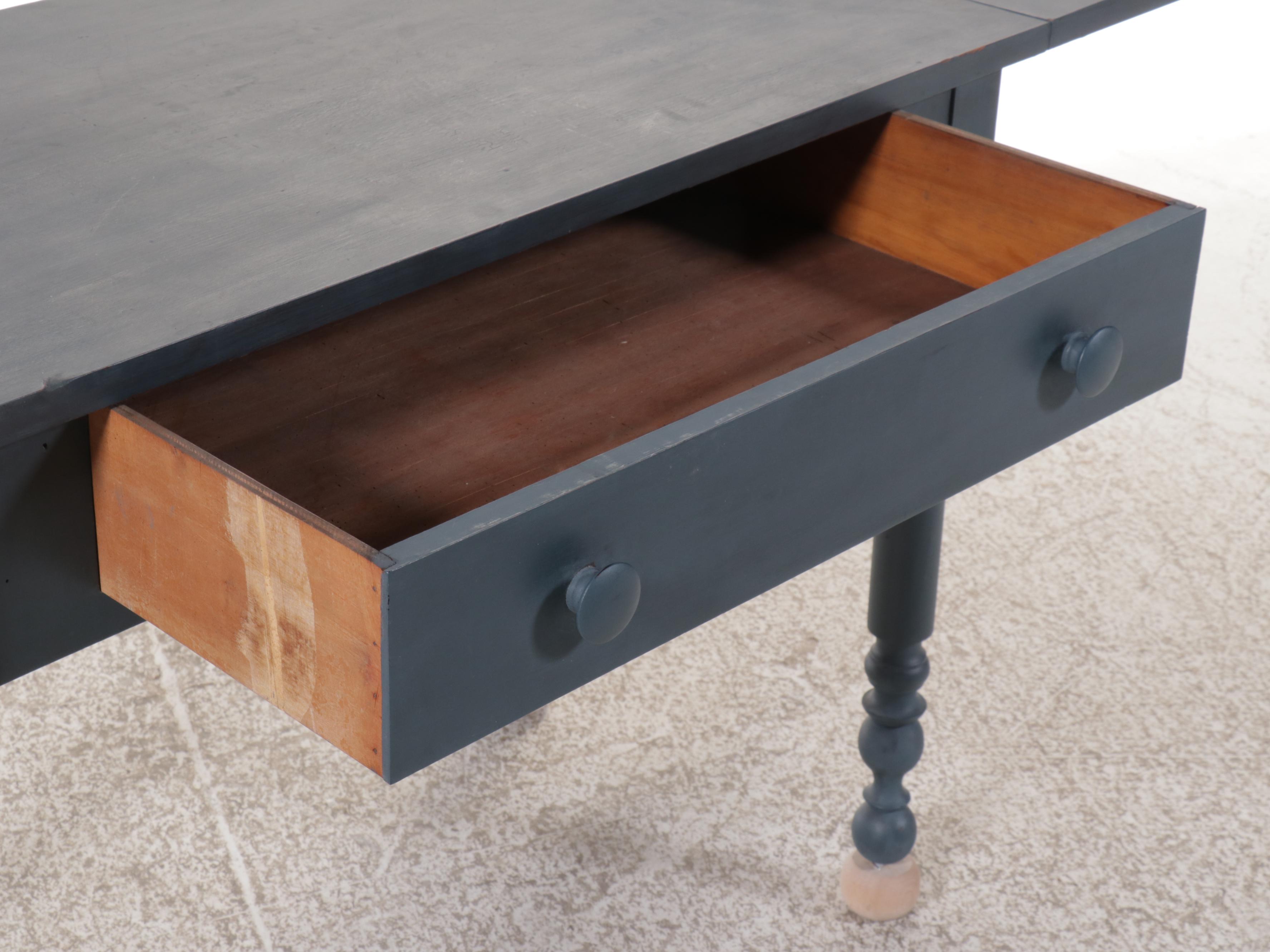 Shaker Style Blue Drop-Leaf Console Table