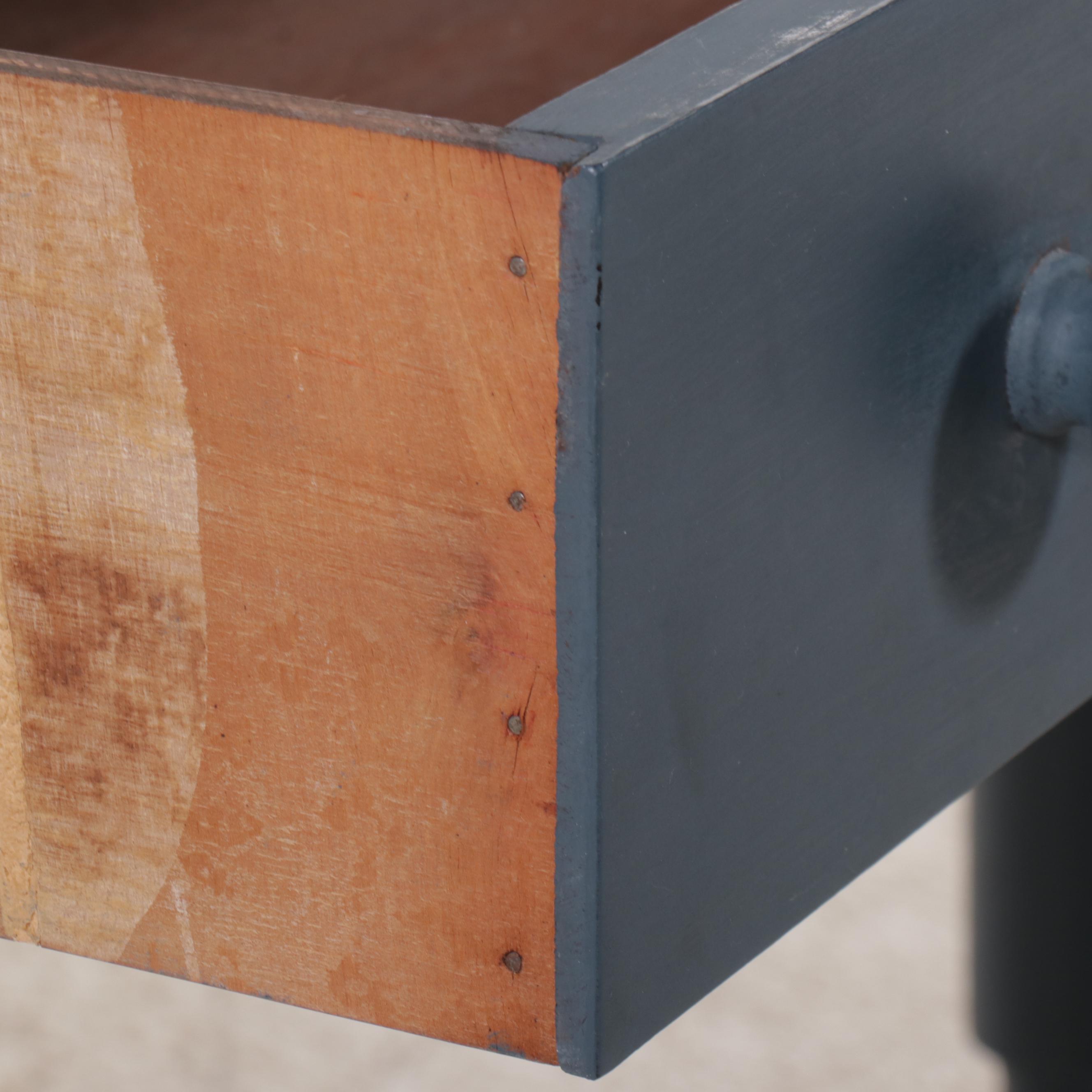 Shaker Style Blue Drop-Leaf Console Table