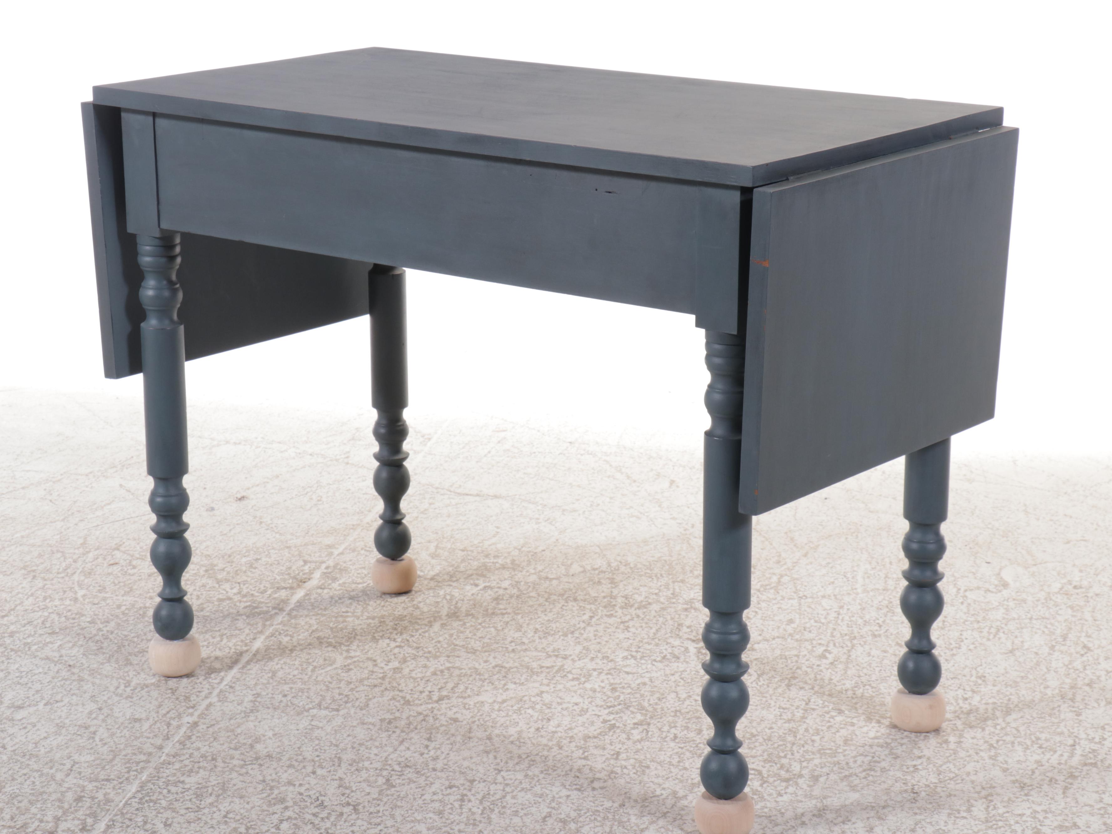 Shaker Style Blue Drop-Leaf Console Table
