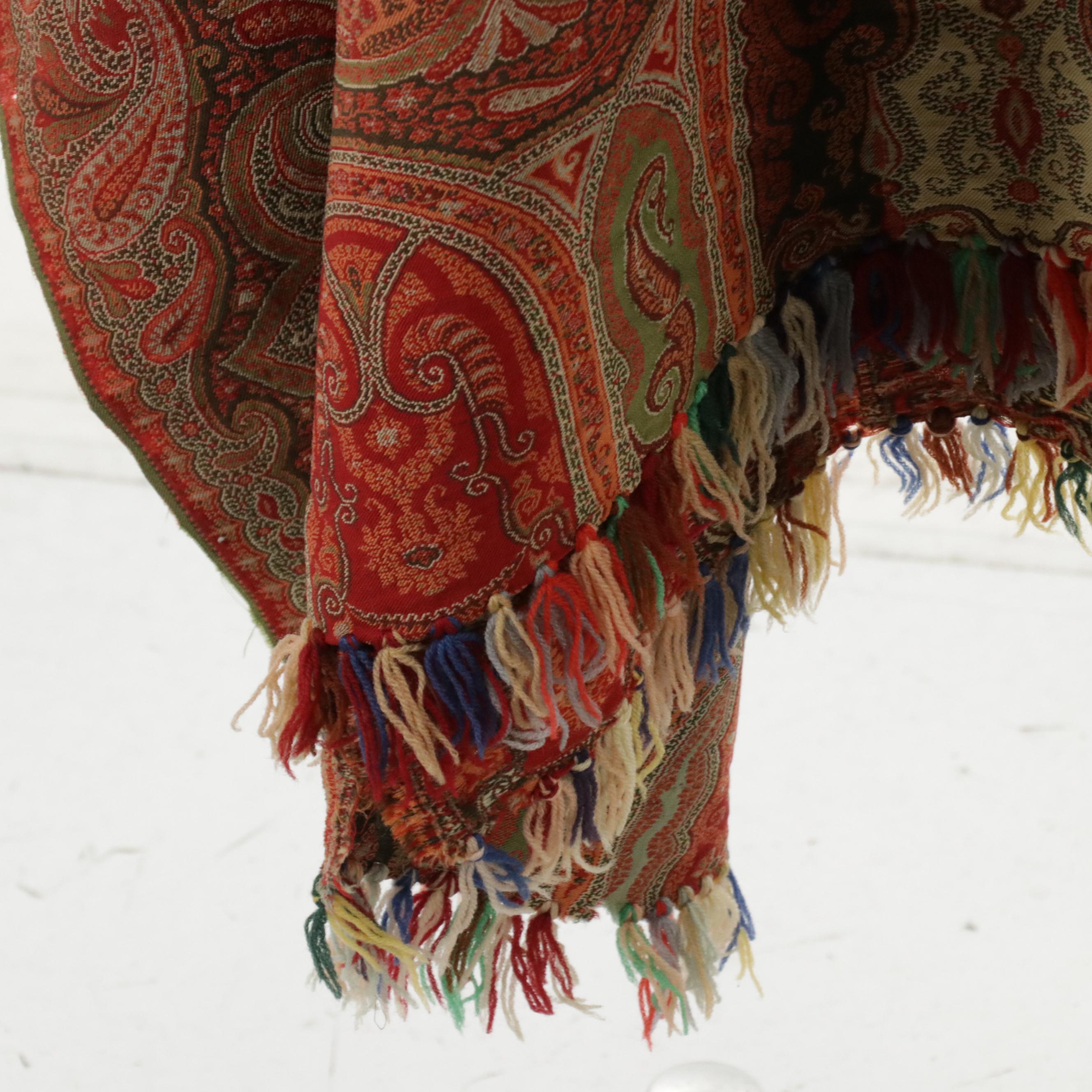 Kashmir Paisley Wool Shawl, Mid to Late 19th Century