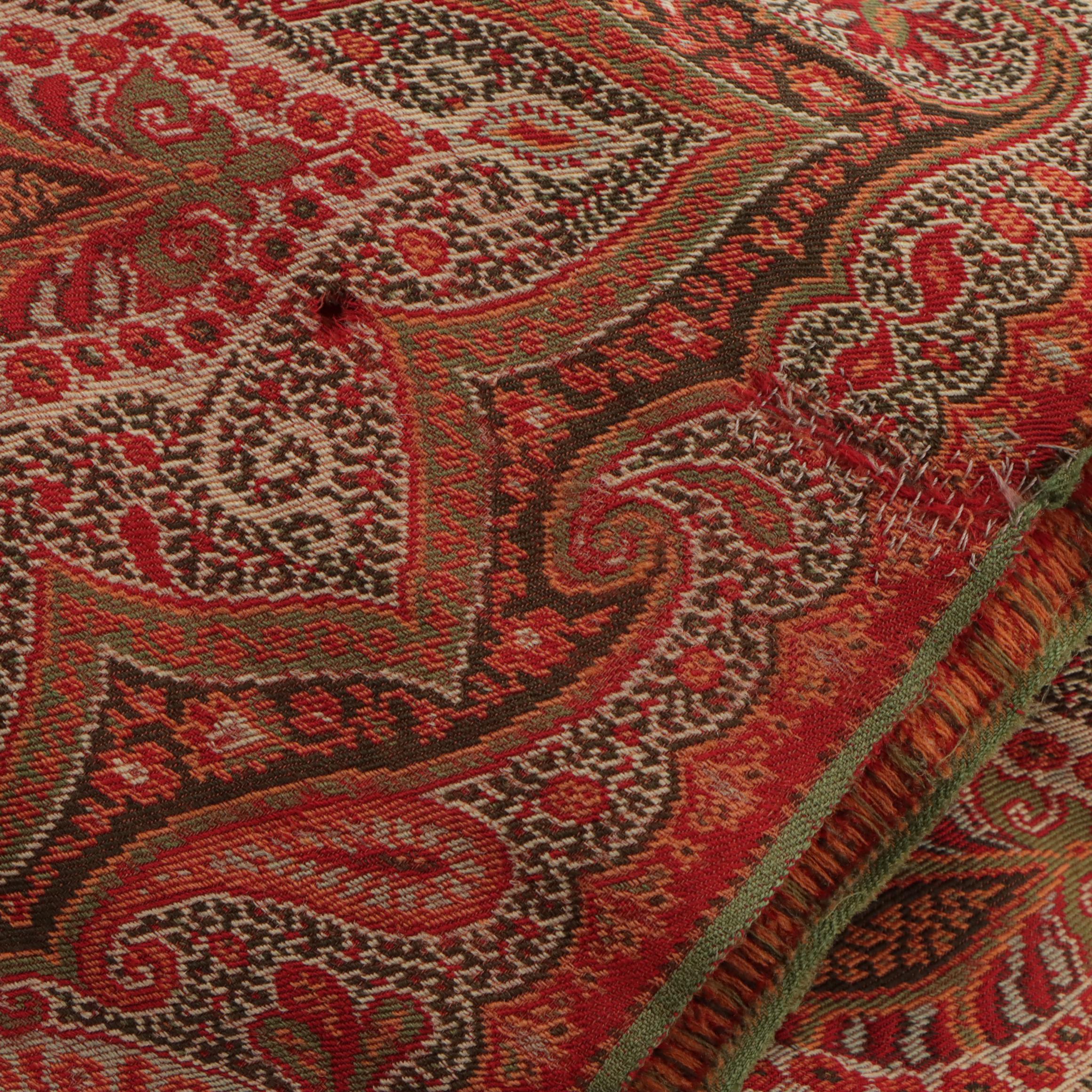 Kashmir Paisley Wool Shawl, Mid to Late 19th Century