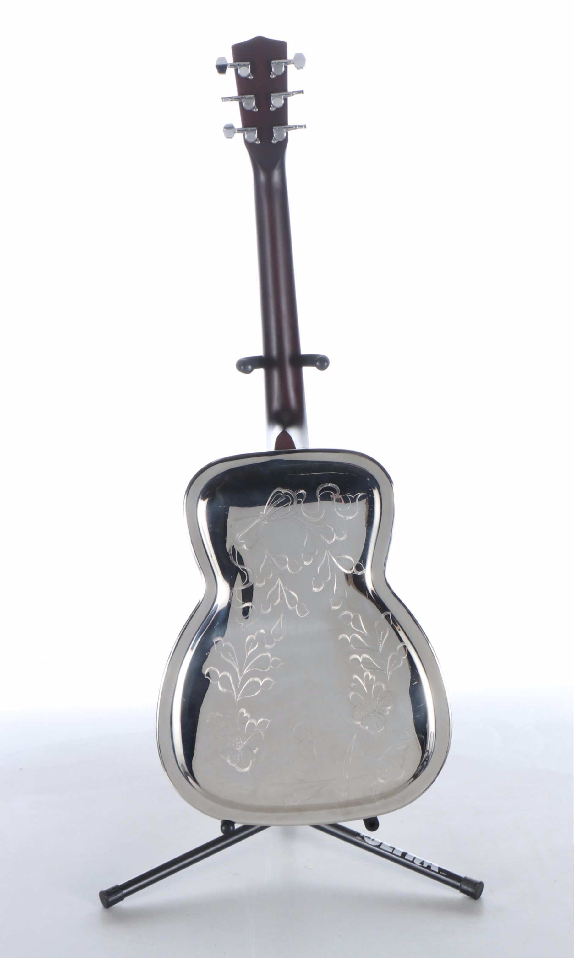 Johnson Floral Embossed Metal Resonator Guitar