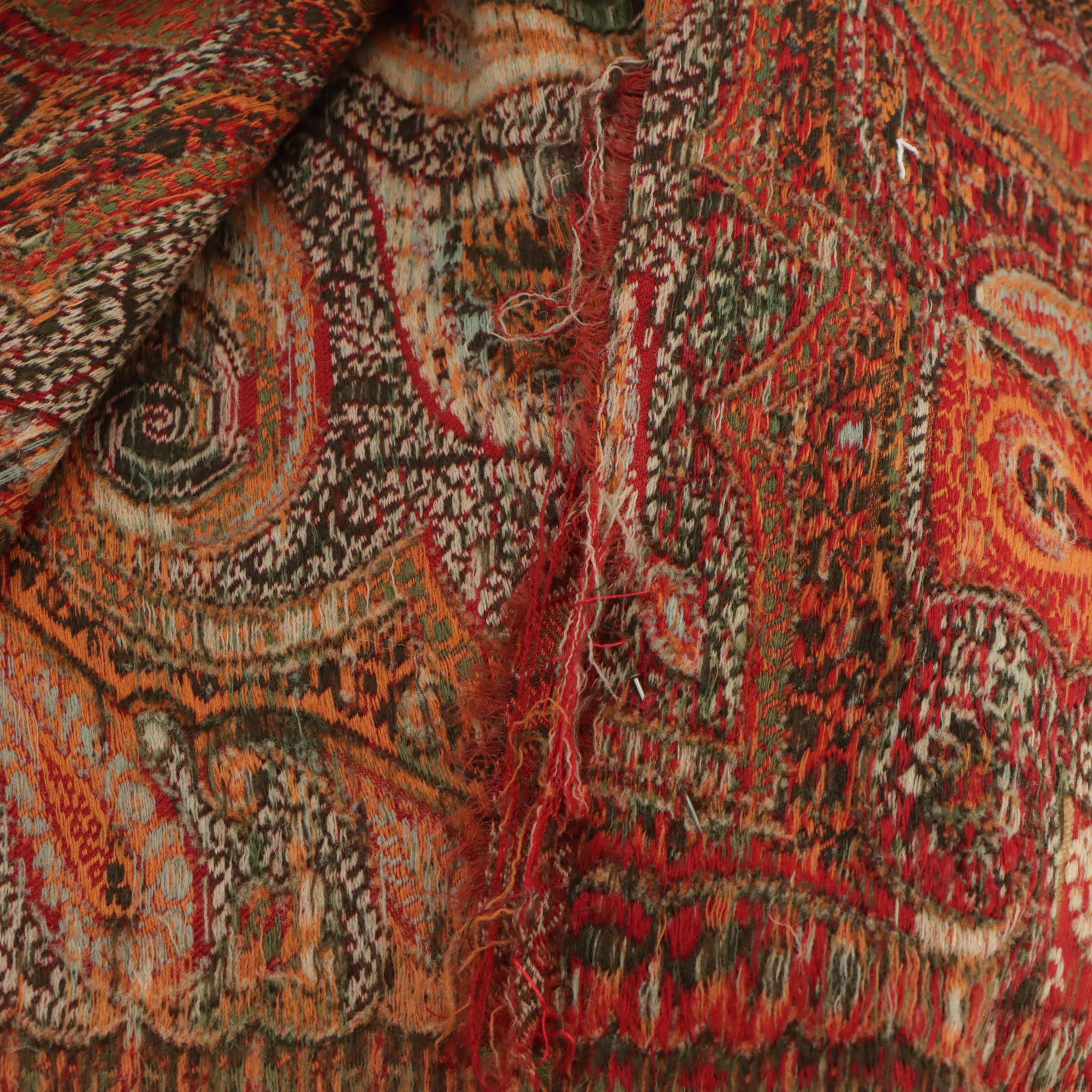 Kashmir Paisley Wool Shawl, Mid to Late 19th Century