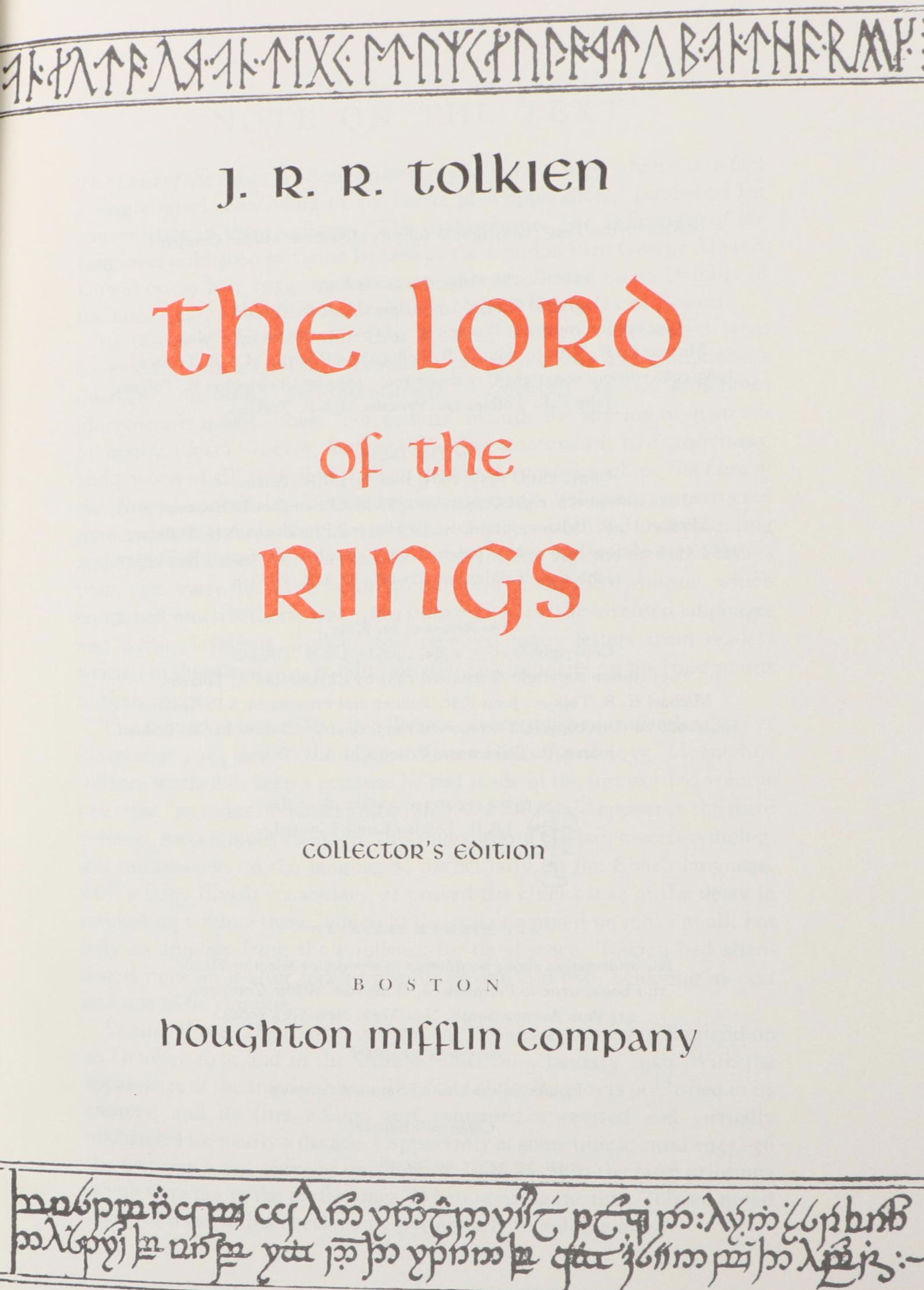 Collector's Edition "The Lord of the Rings" and More by J. R. R. Tolkien