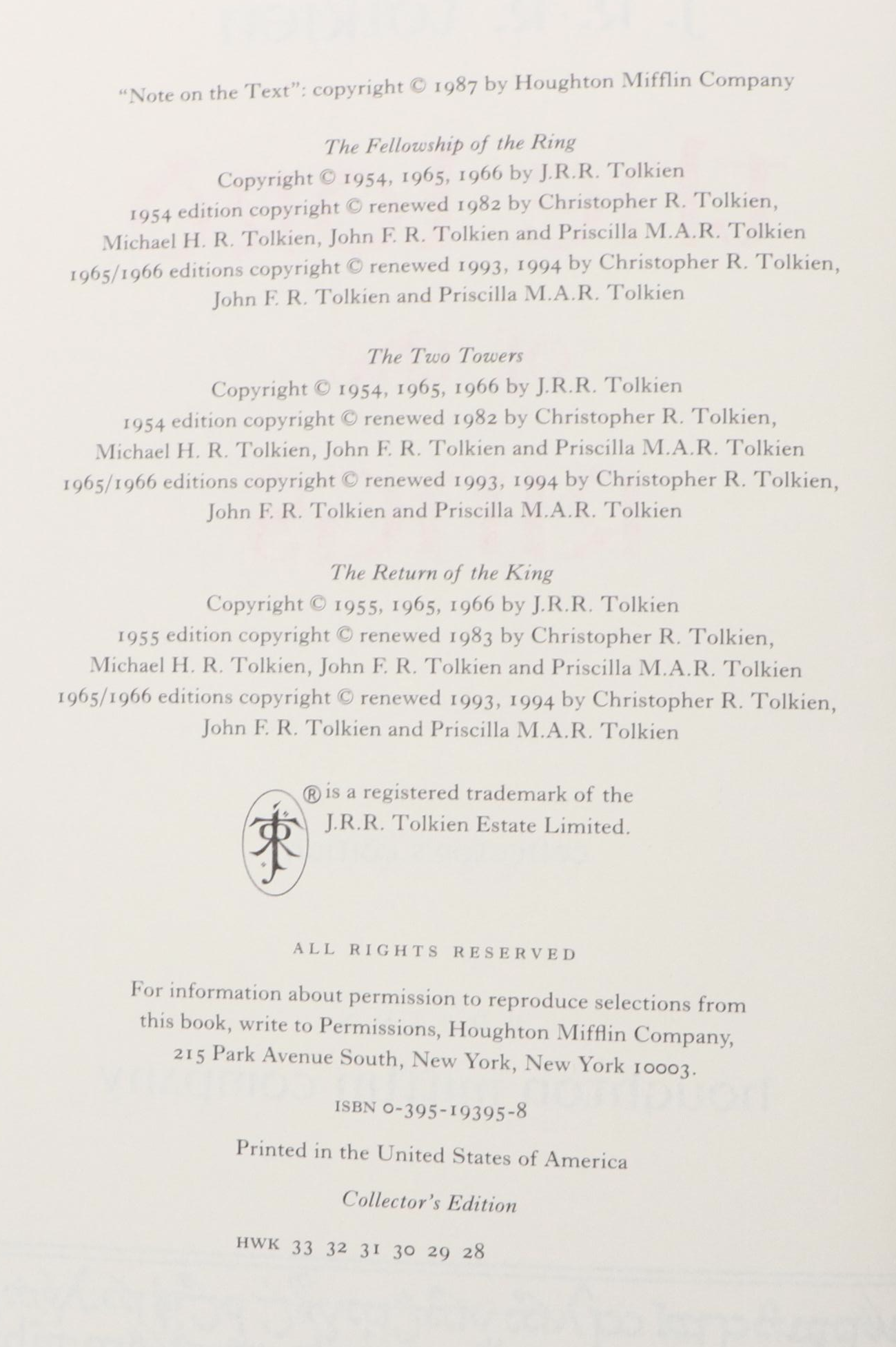 Collector's Edition "The Lord of the Rings" and More by J. R. R. Tolkien