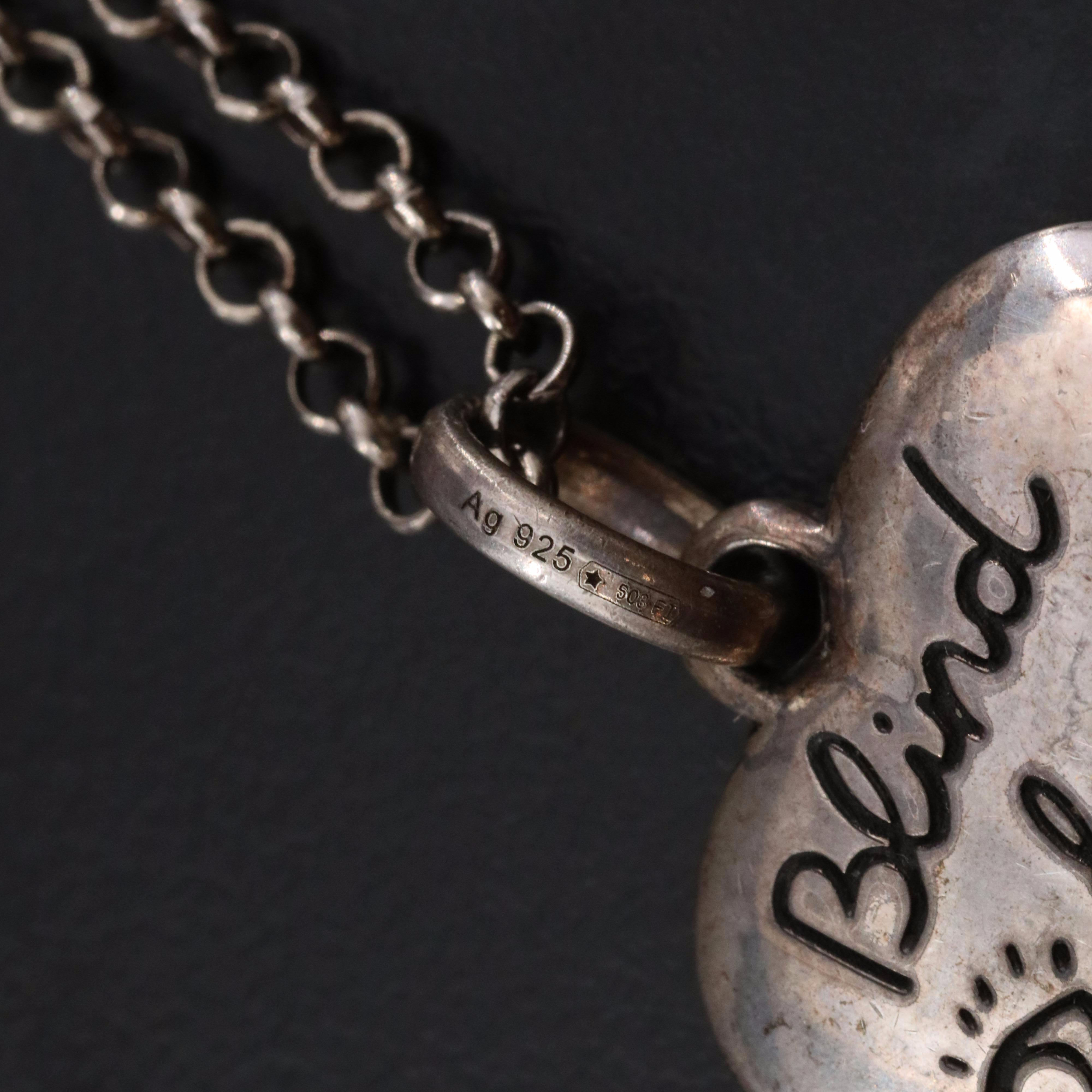 Gucci Sterling Blind for Love Heart Pendant Necklace