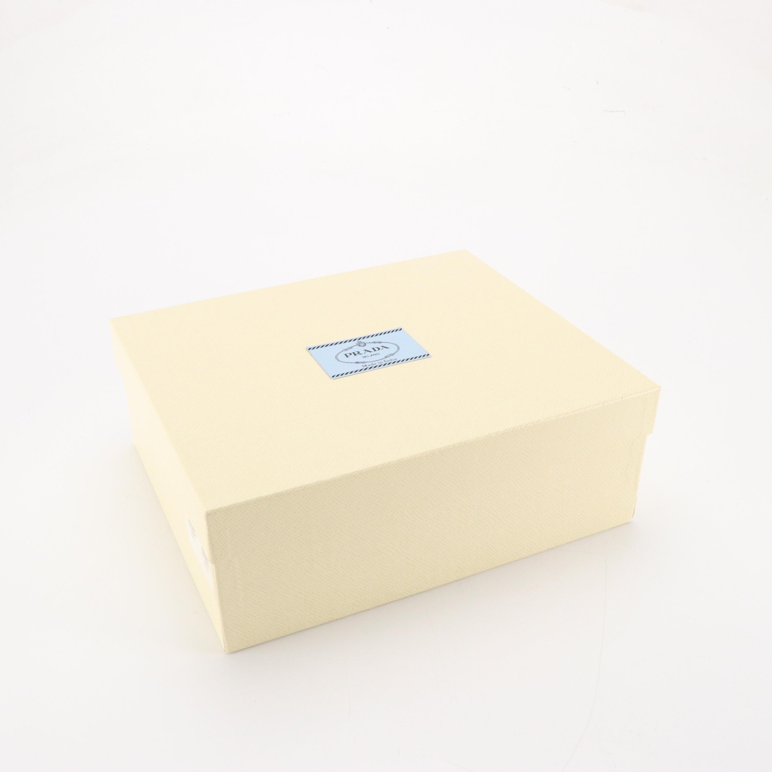 Prada Madras Collection Platform Sandals in Avorio Woven Leather with Box