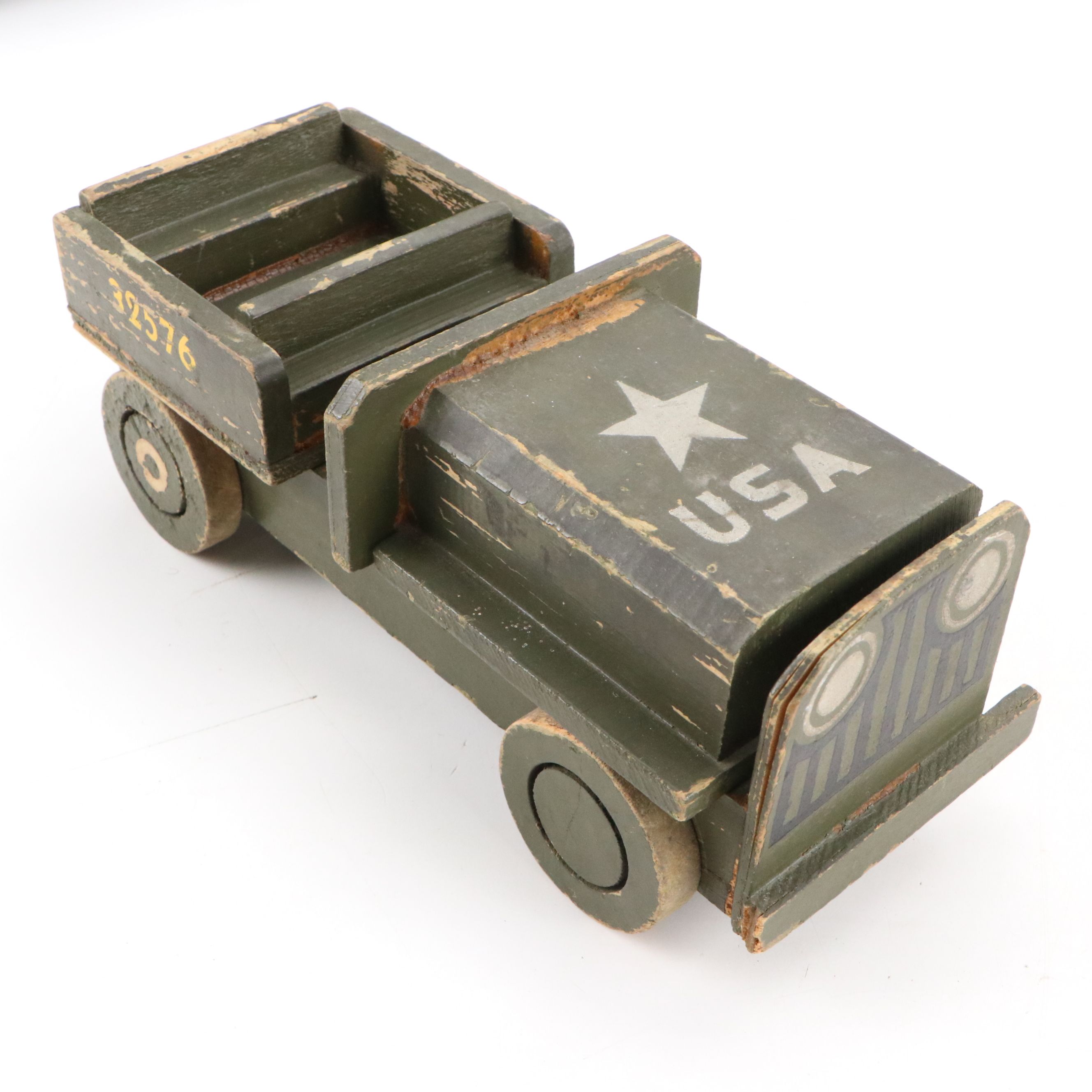 Marx Steel Army Transport Truck with Figurines and Other Toy Military Vehicles