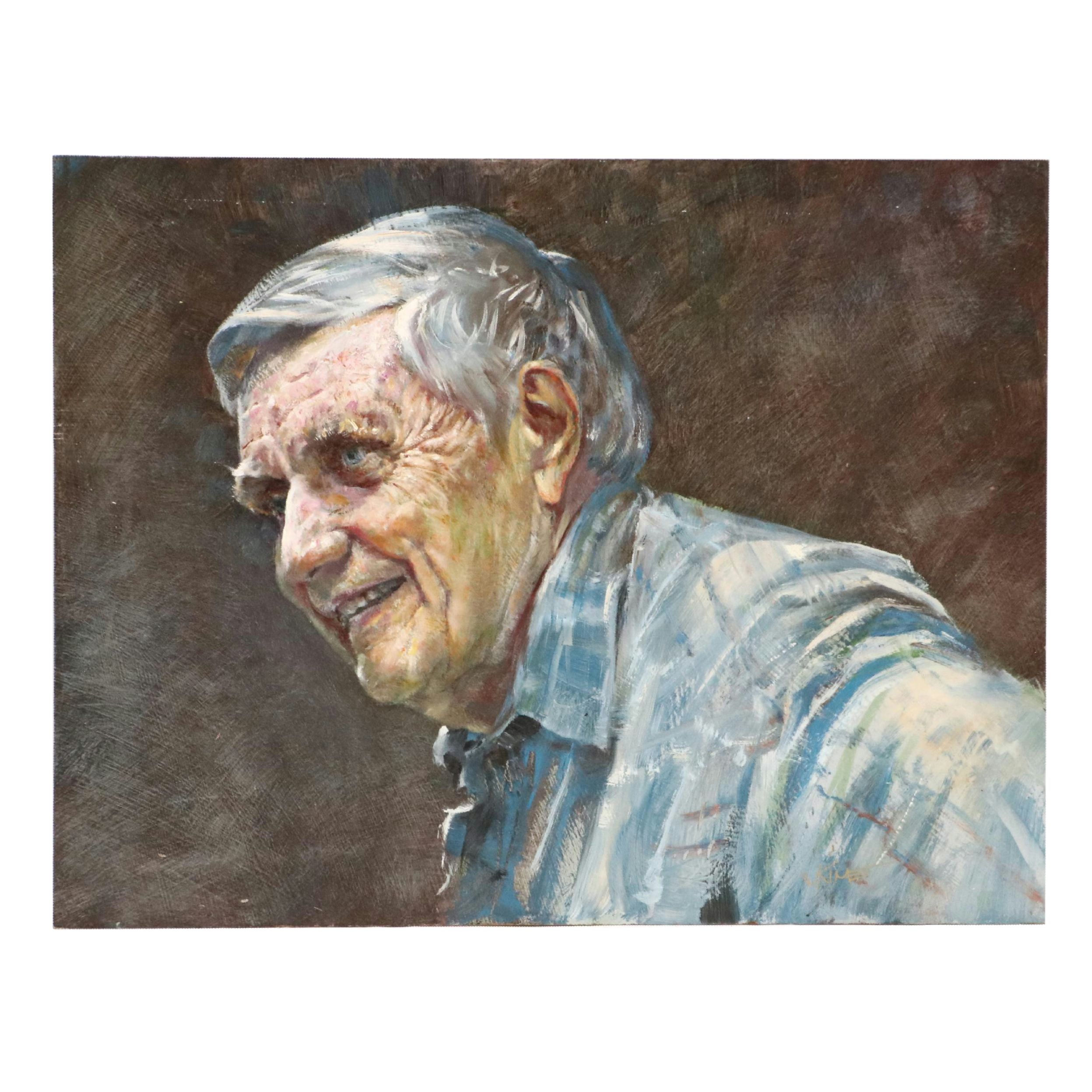 W. Kime Portrait Oil Painting of Paul Dager, Circa 2000
